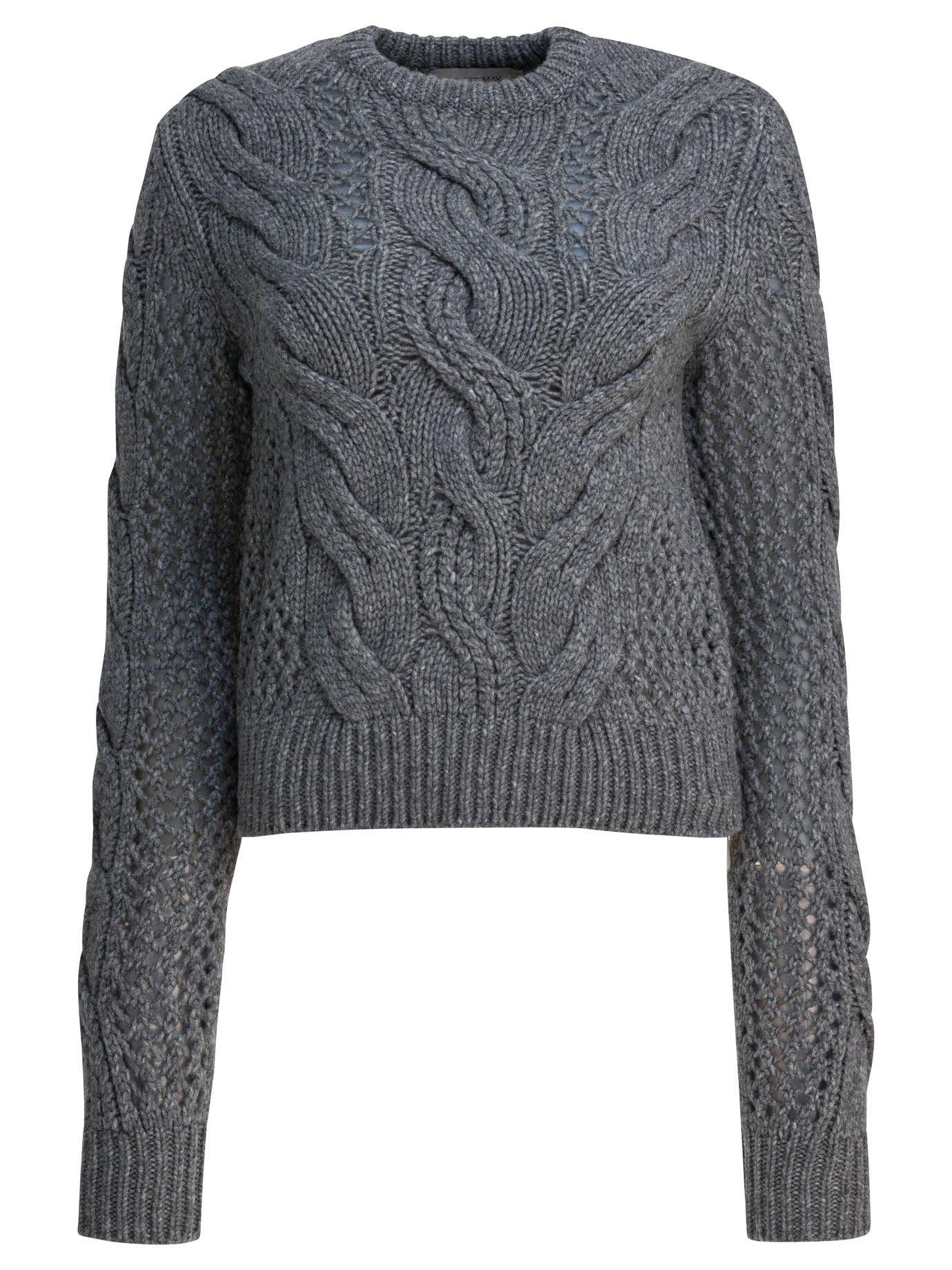 Max Mara Sportmax Wool-Blend Crewneck Sweater With Braids