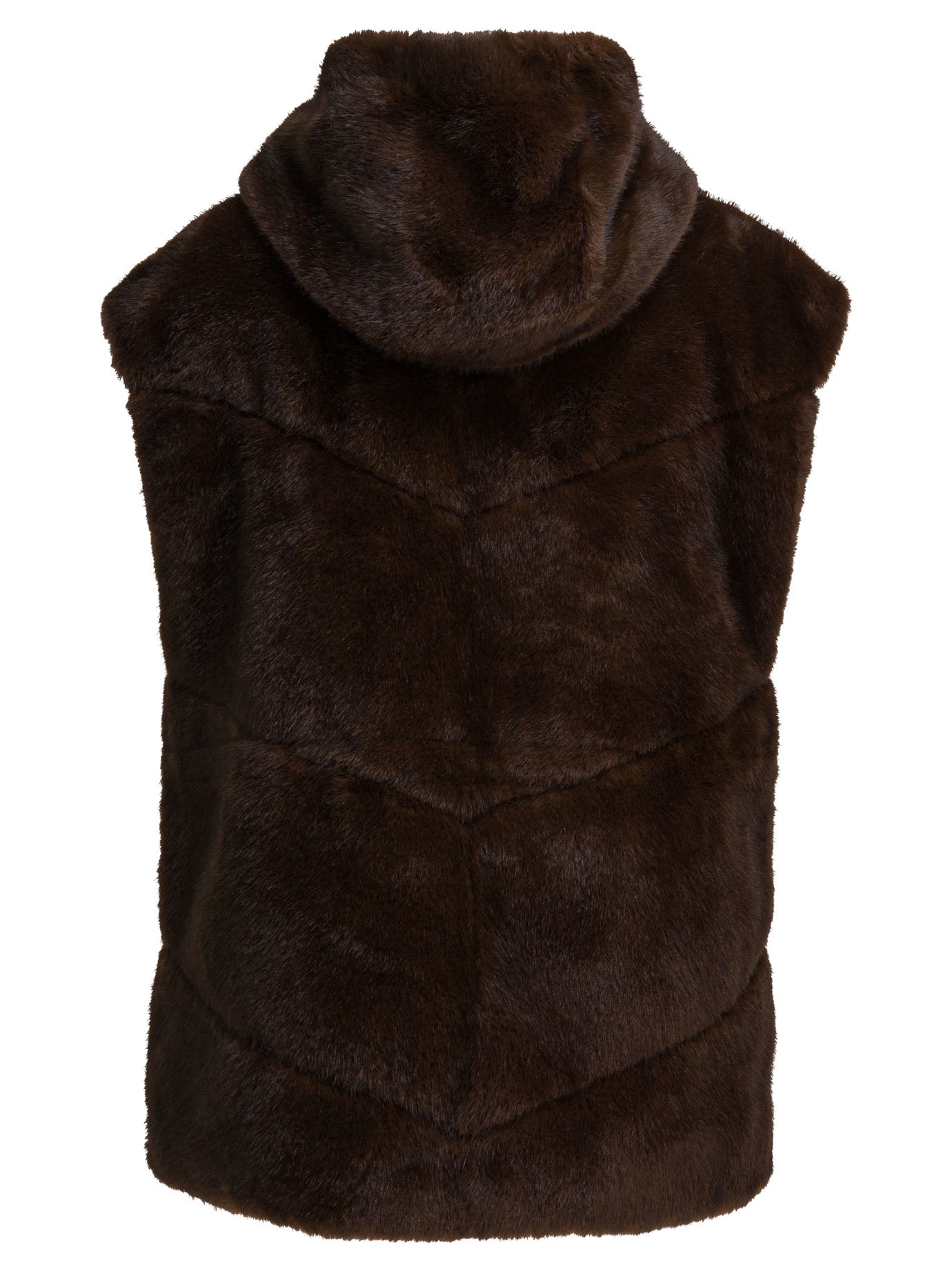 Max&Moi Sleeveless Fur Coat With Hood