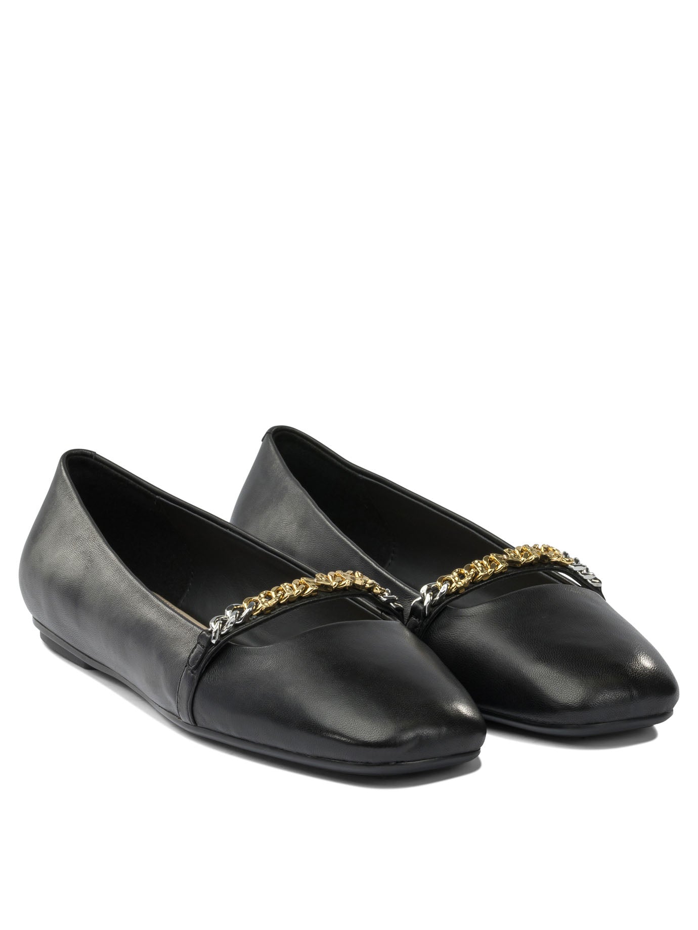 Pinko Leather Ballet Flats With Square Toe