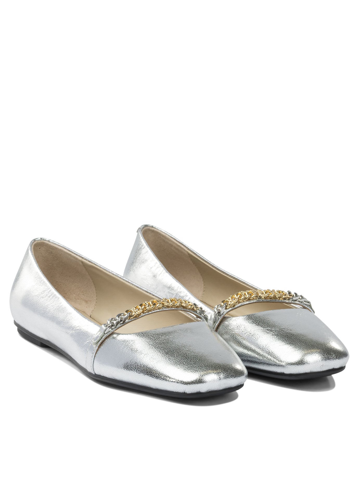 Pinko Leather Ballet Flats With Square Toe