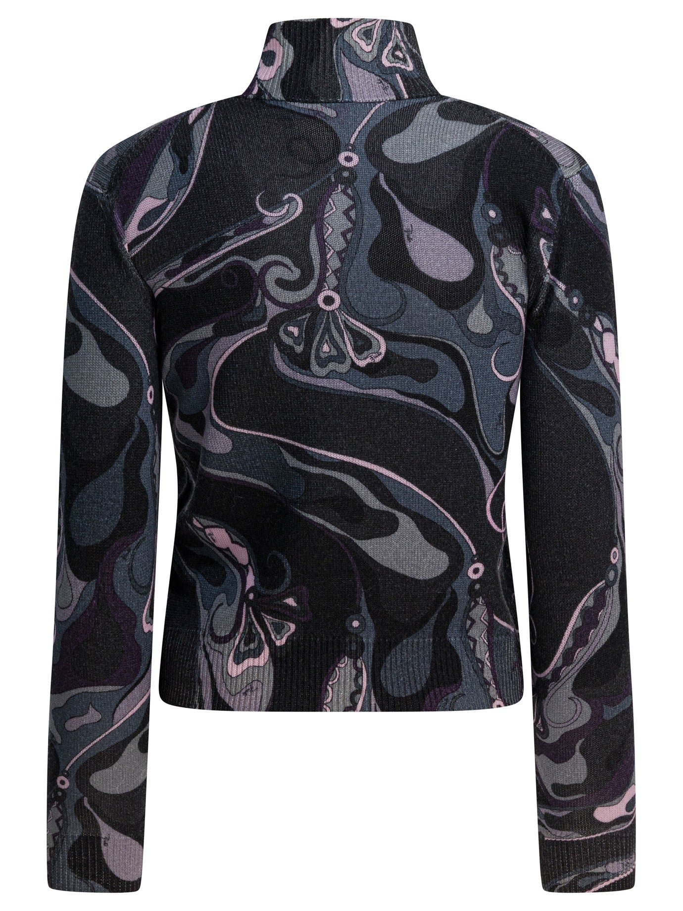 Pucci Wool Turtleneck Sweater With Print