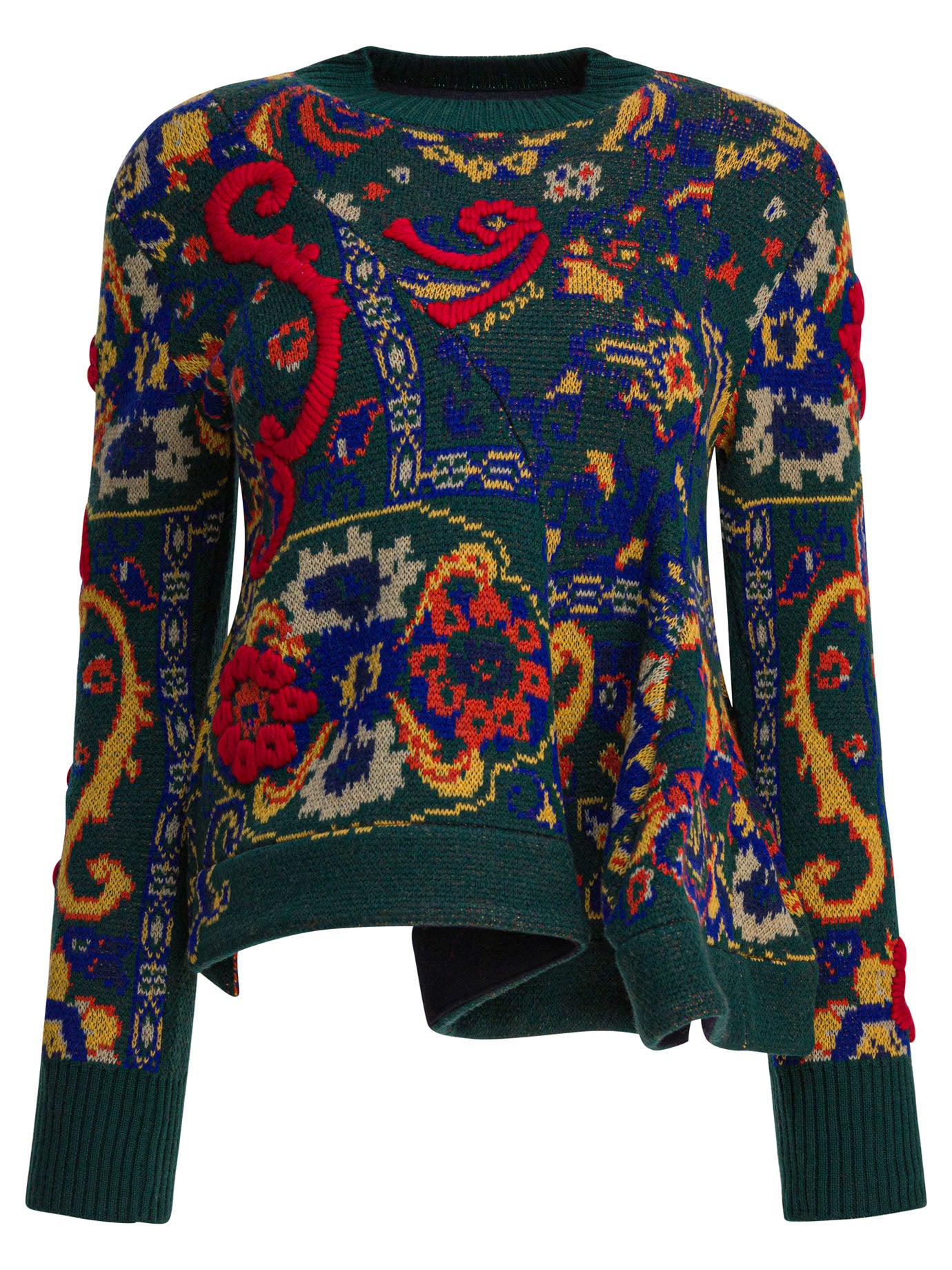 Sacai Floral Jacquard Knit Sweater