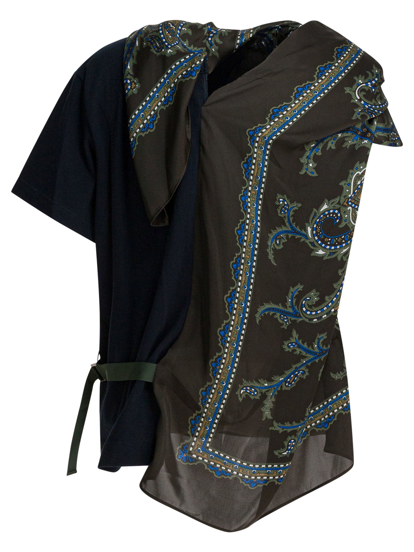 Sacai Cotton T-Shirt With Paisley Print