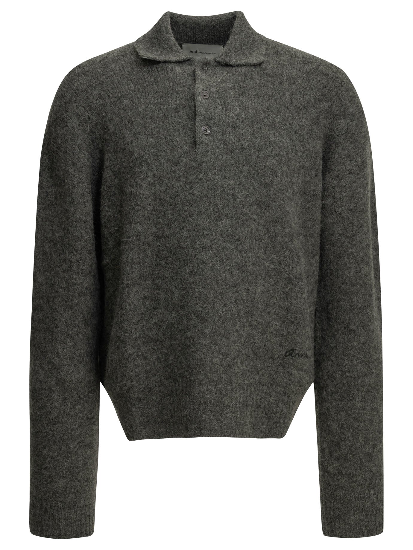 Ami Paris Polo Sweater With Logo
