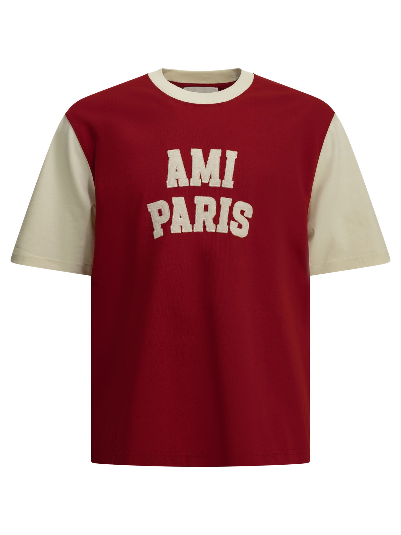 Ami Paris Crewneck T-Shirt With Logo