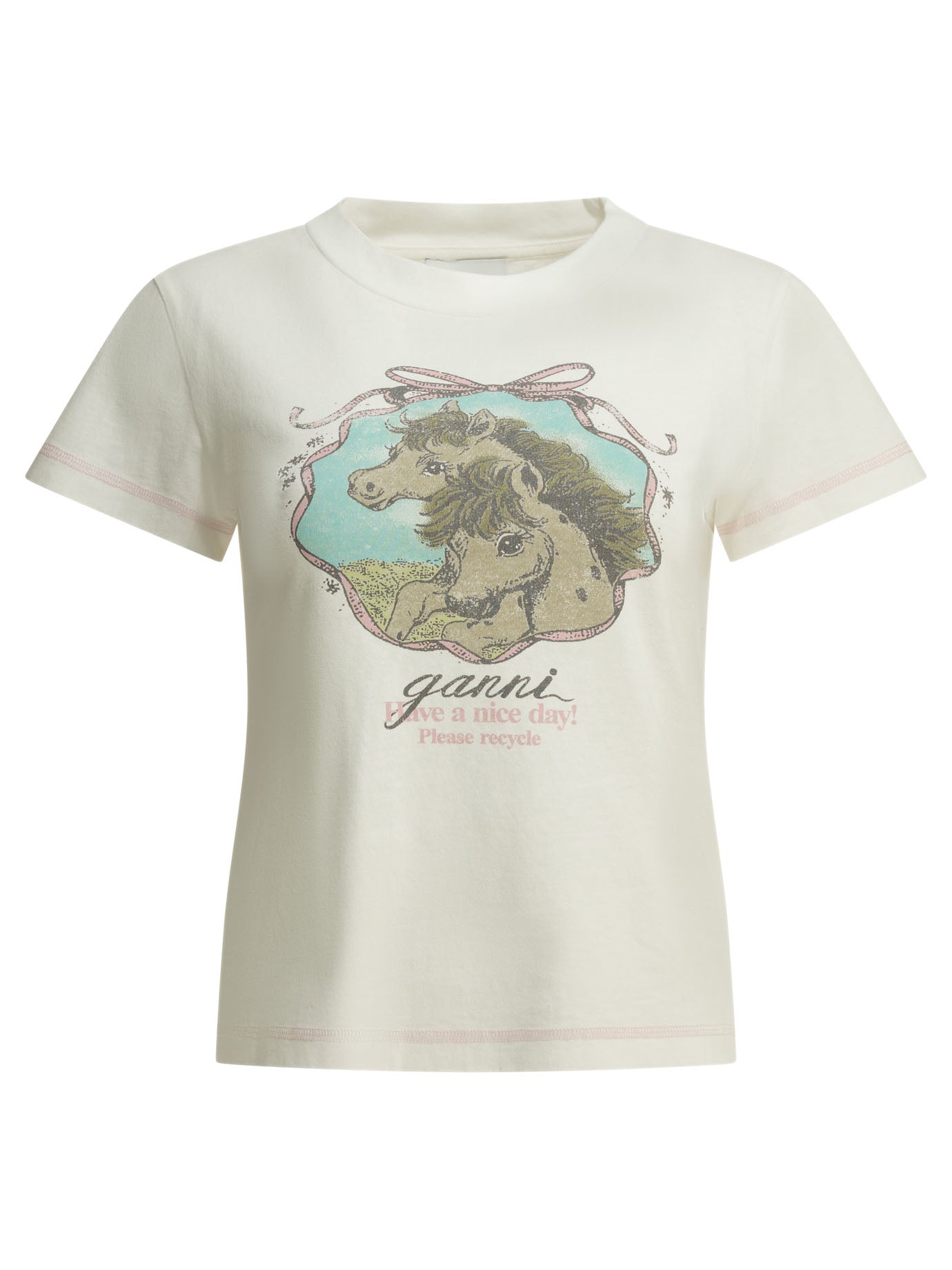 Ganni Qixi Crew-Neck T-Shirt