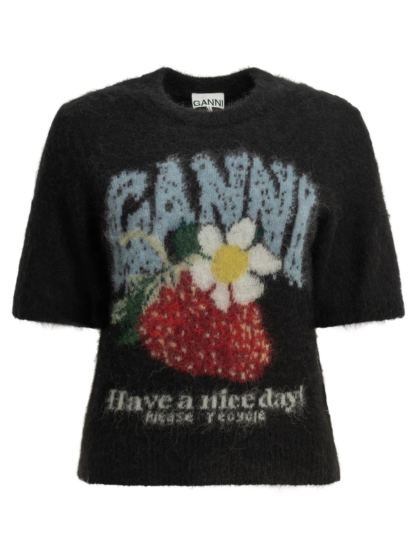 Ganni Strawberry Crew-Neck Sweater