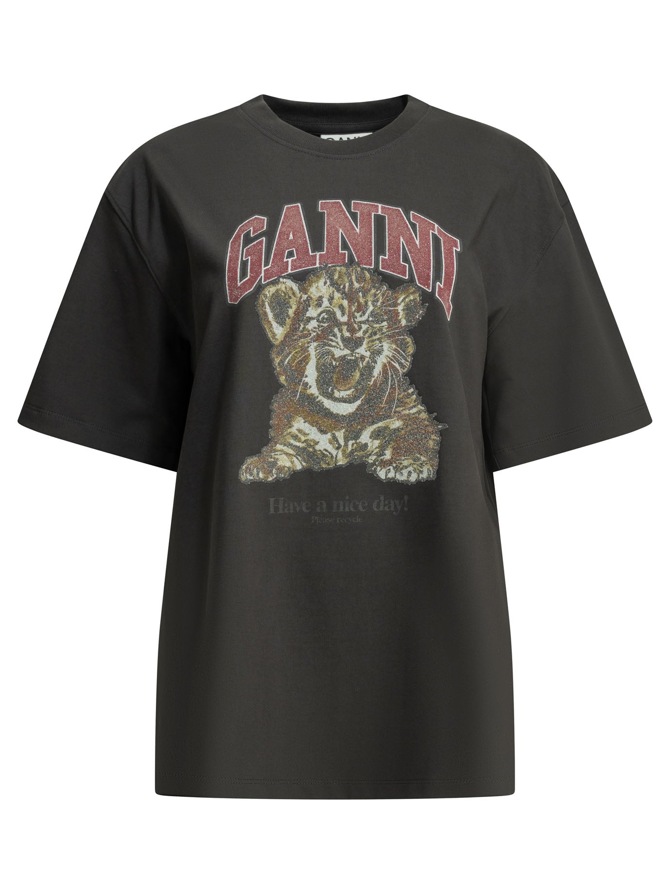 Ganni Baby Tiger Crewneck T-Shirt