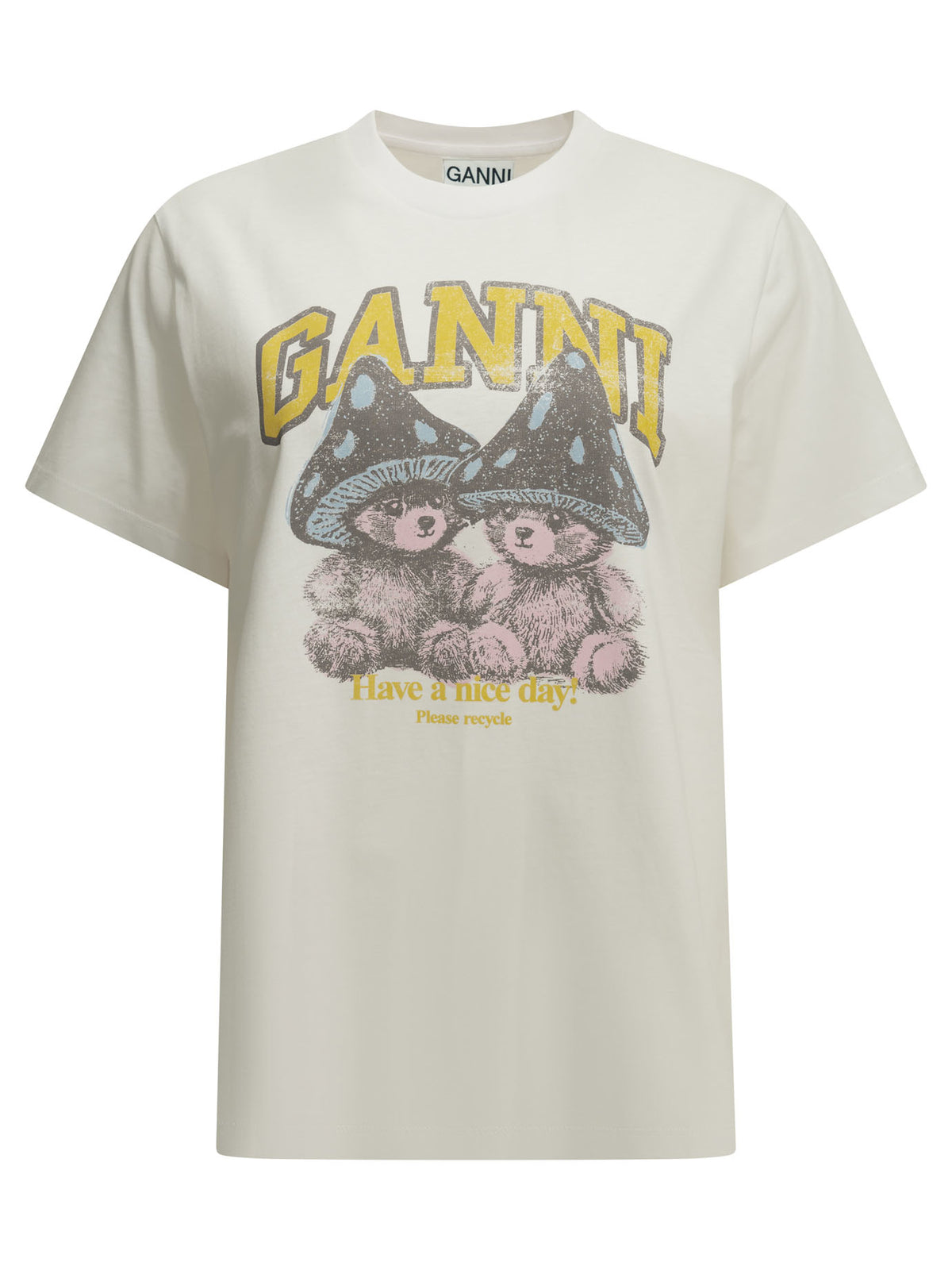 Ganni Mushroom Teddy Crew-Neck T-Shirt