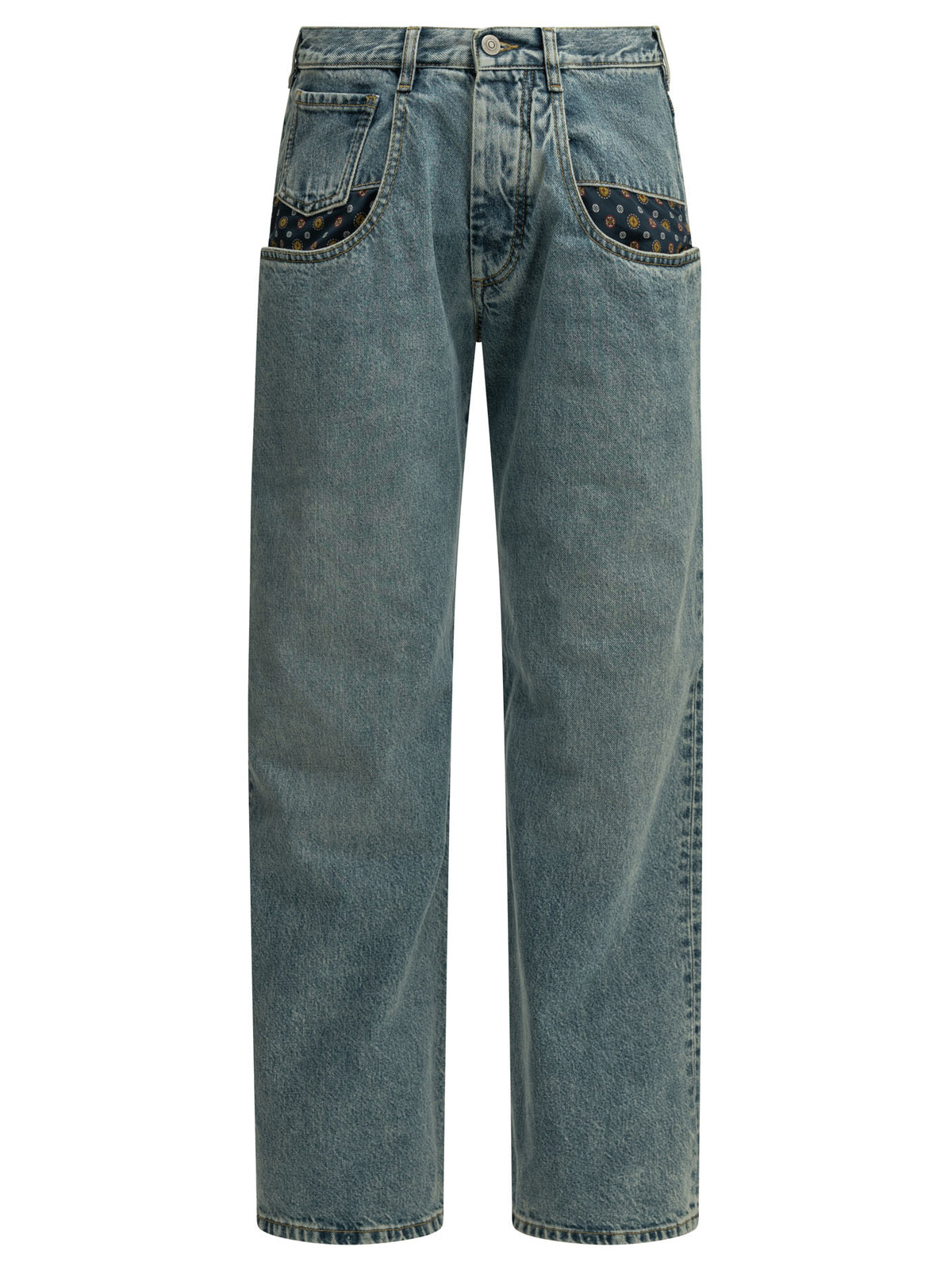 Maison Margiela Boyfriend Paisley Wide-Leg Jeans