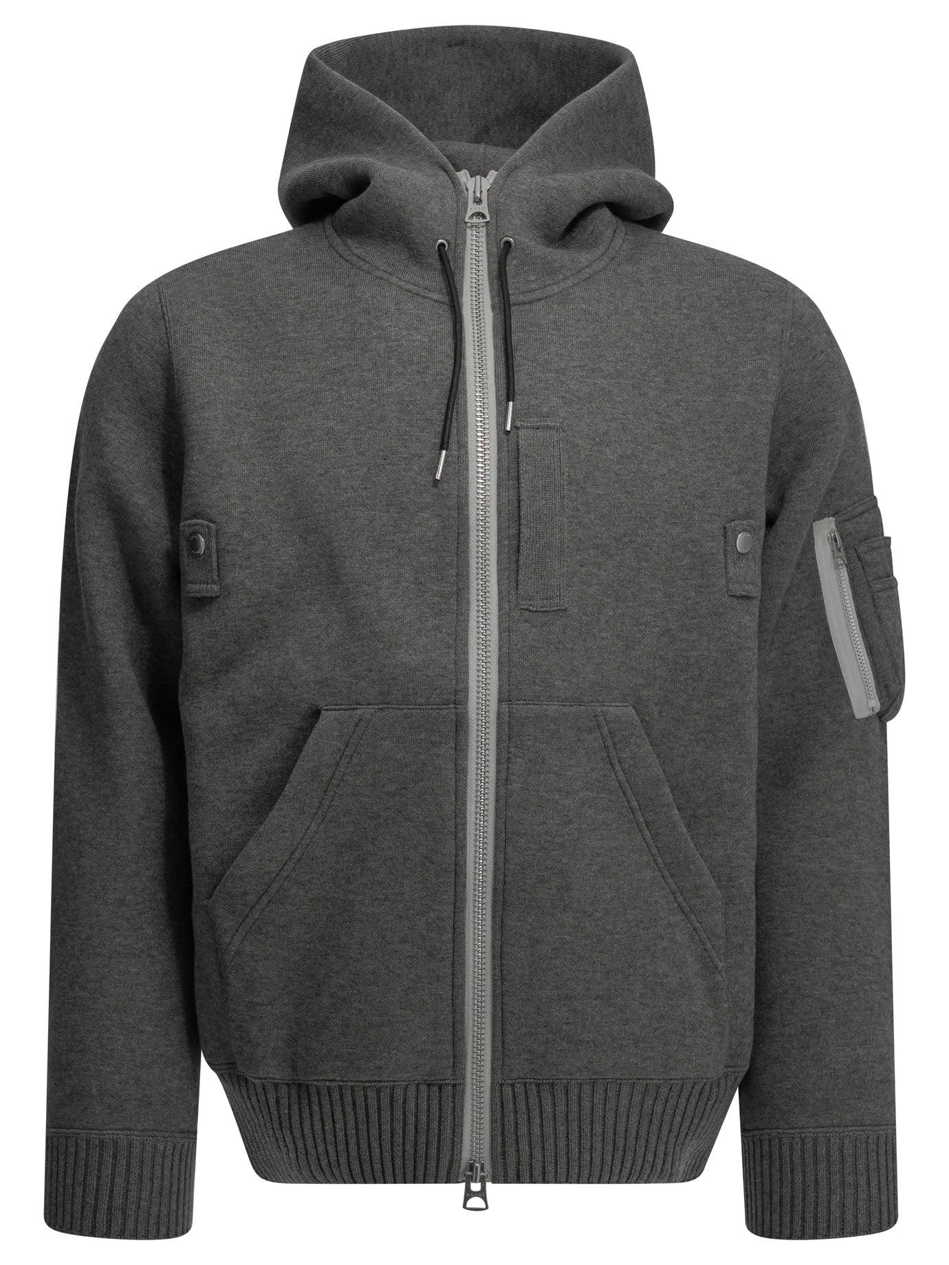 Sacai Zip-Up Hooded Sweatshirt