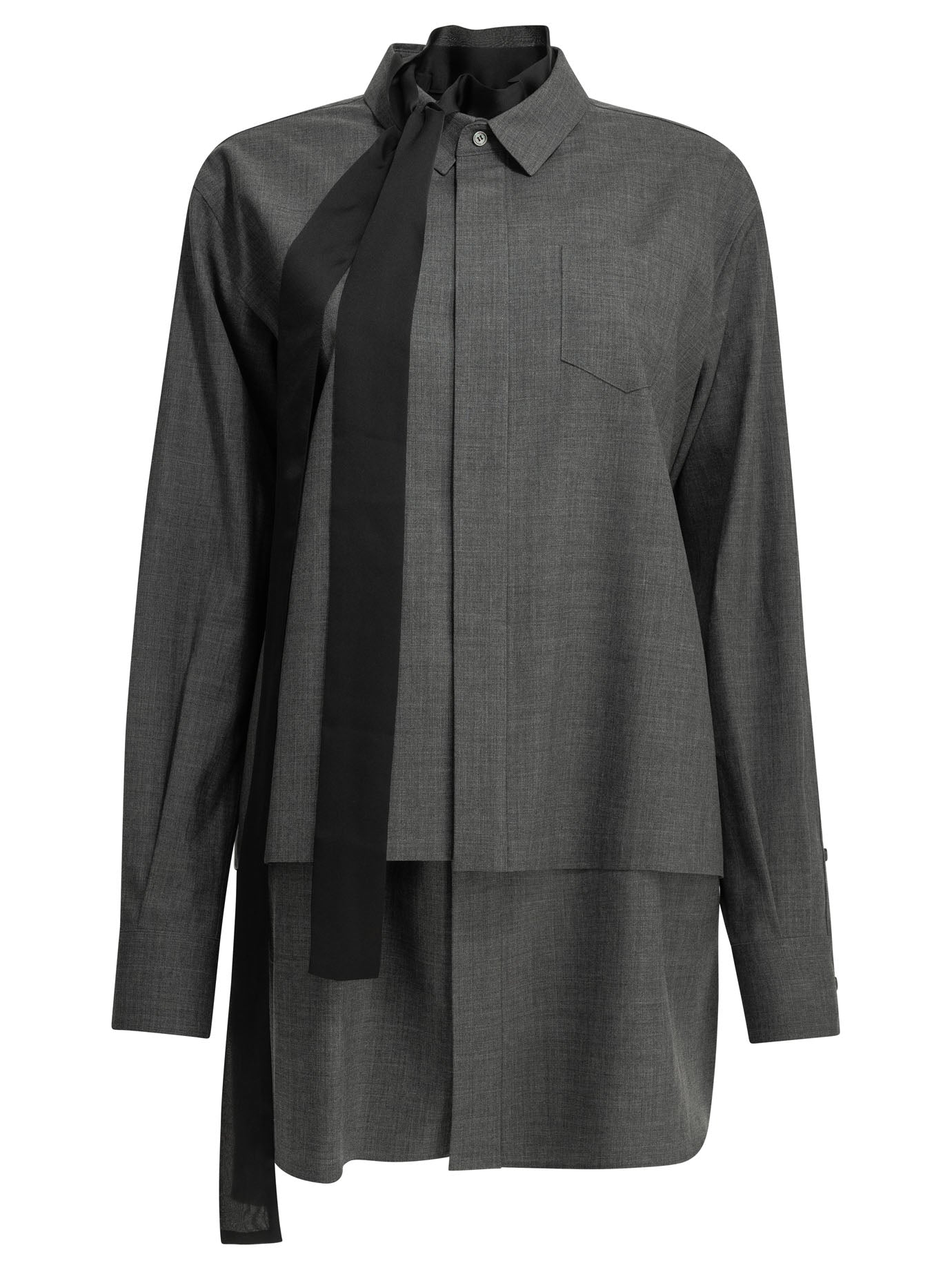 Sacai Short Wool Shirtdress