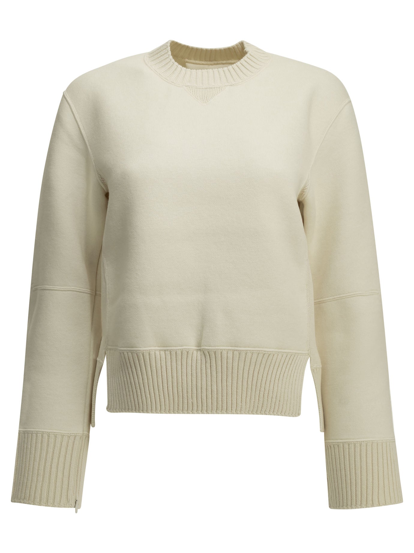 Sacai Crew-Neck Sweater Made Of A Cotton-Cashmere Blend