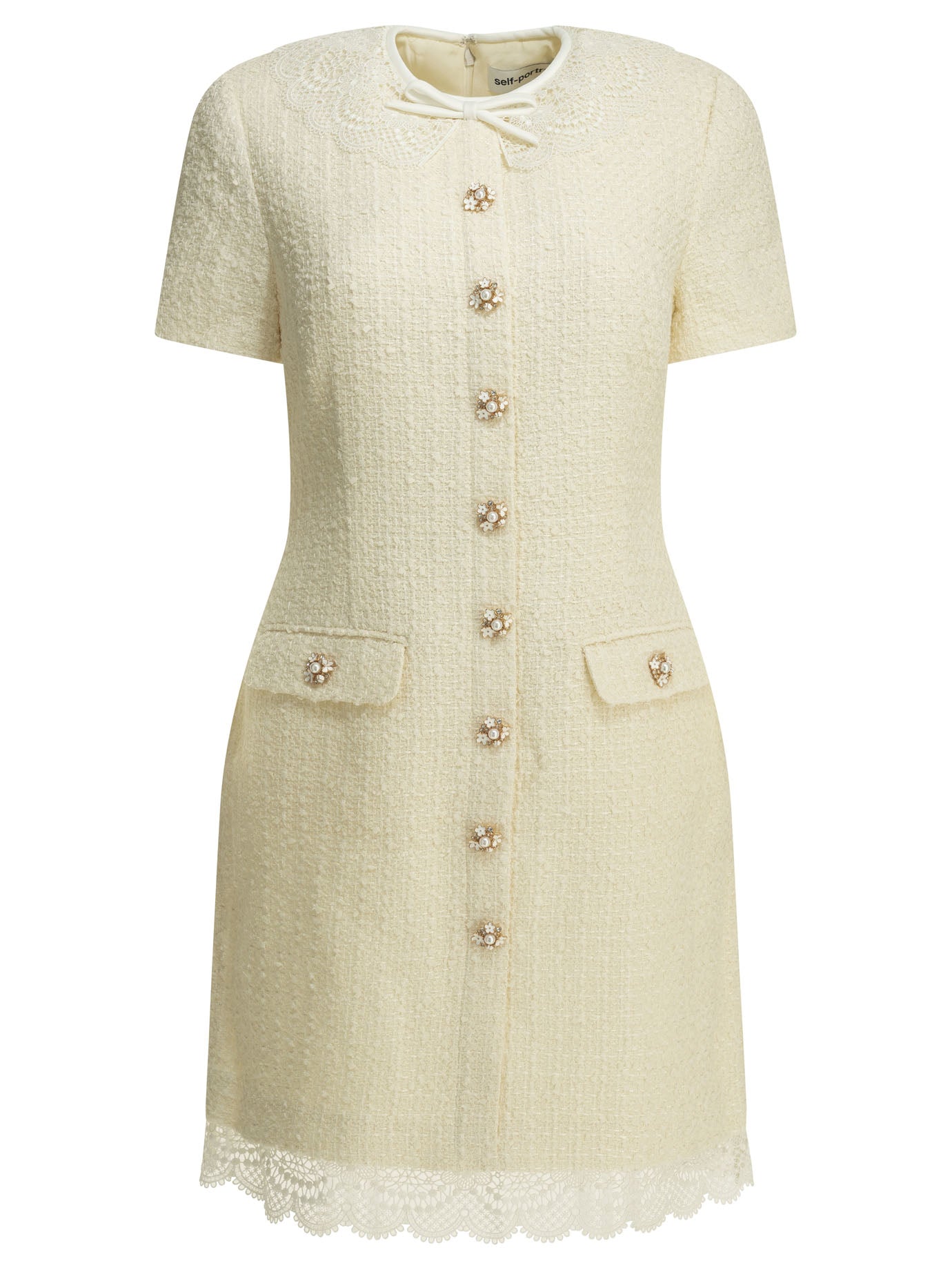 Self-portrait Short Dress With Lace Details