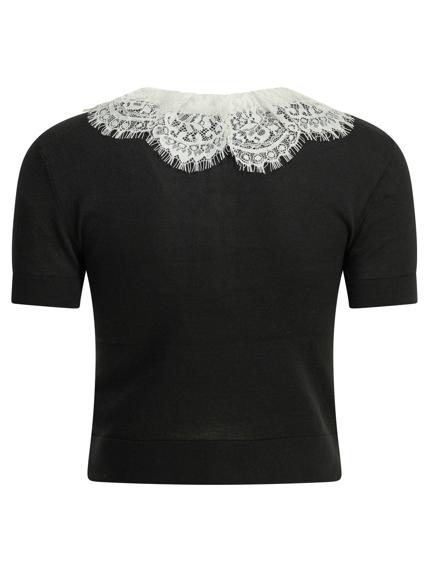 Self-portrait Sweater With Lace Collar