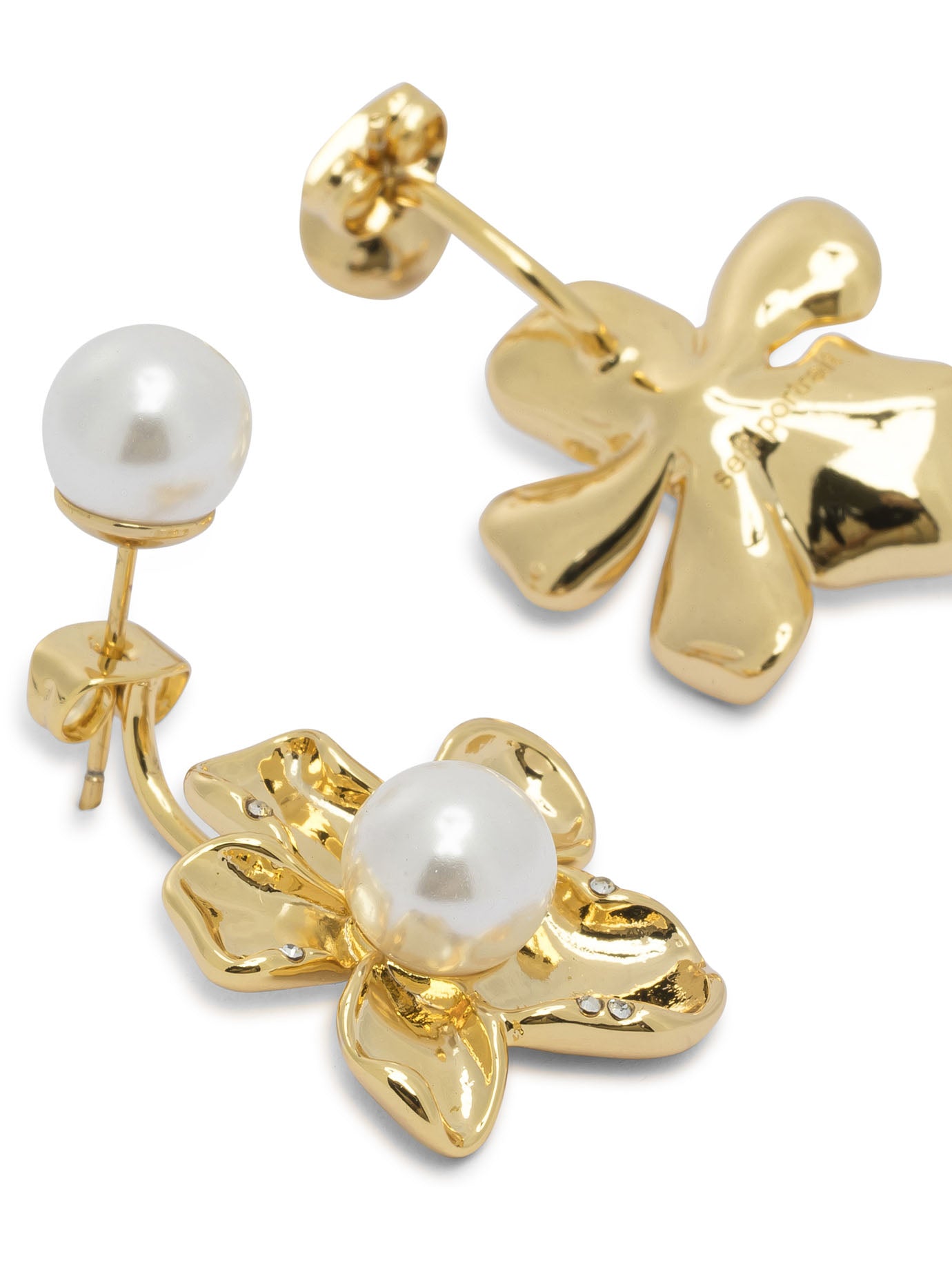Self-portrait Dangling Earrings With Pearls