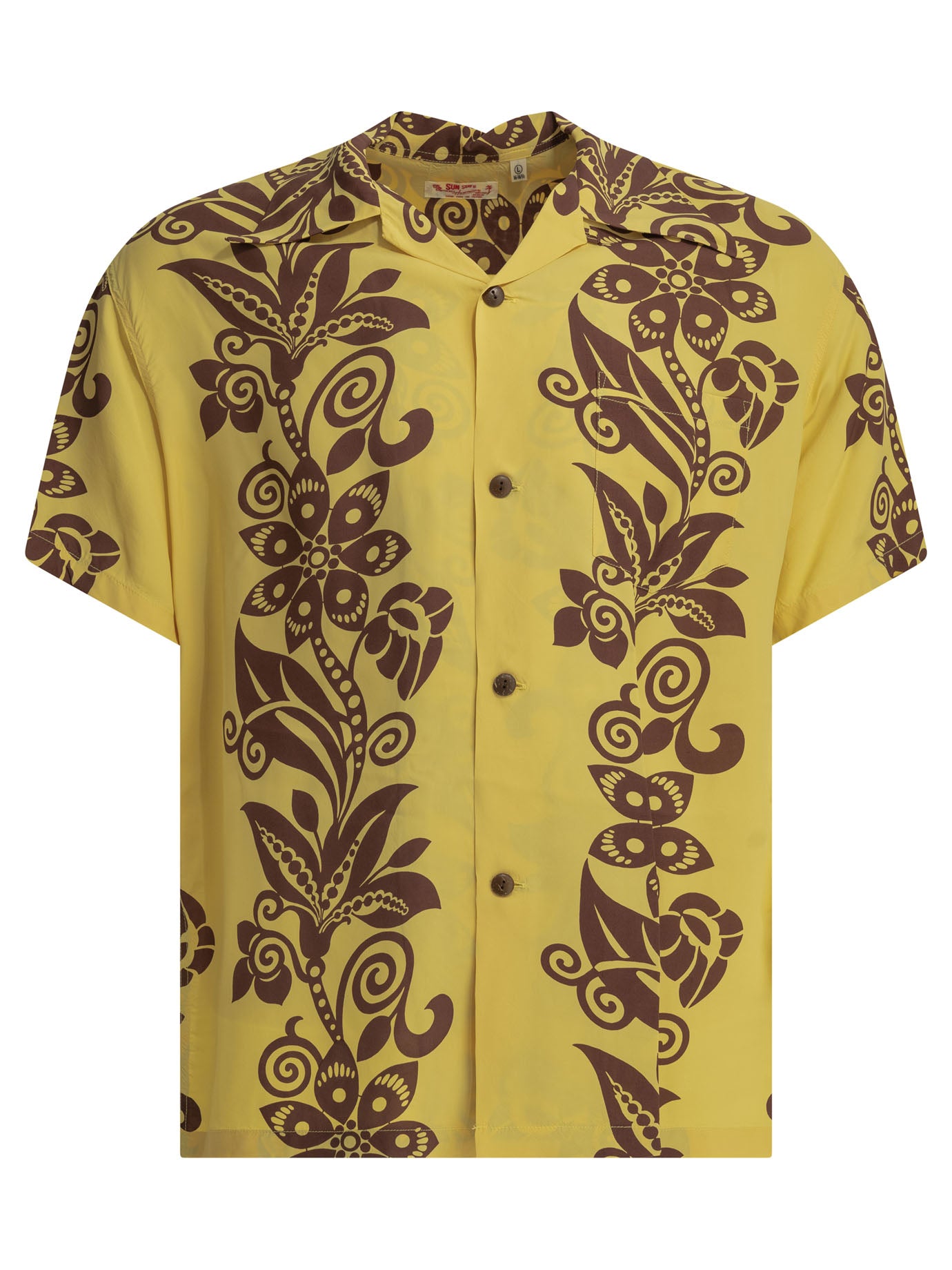 Sun Surf Pictograph Flower Casual Shirt