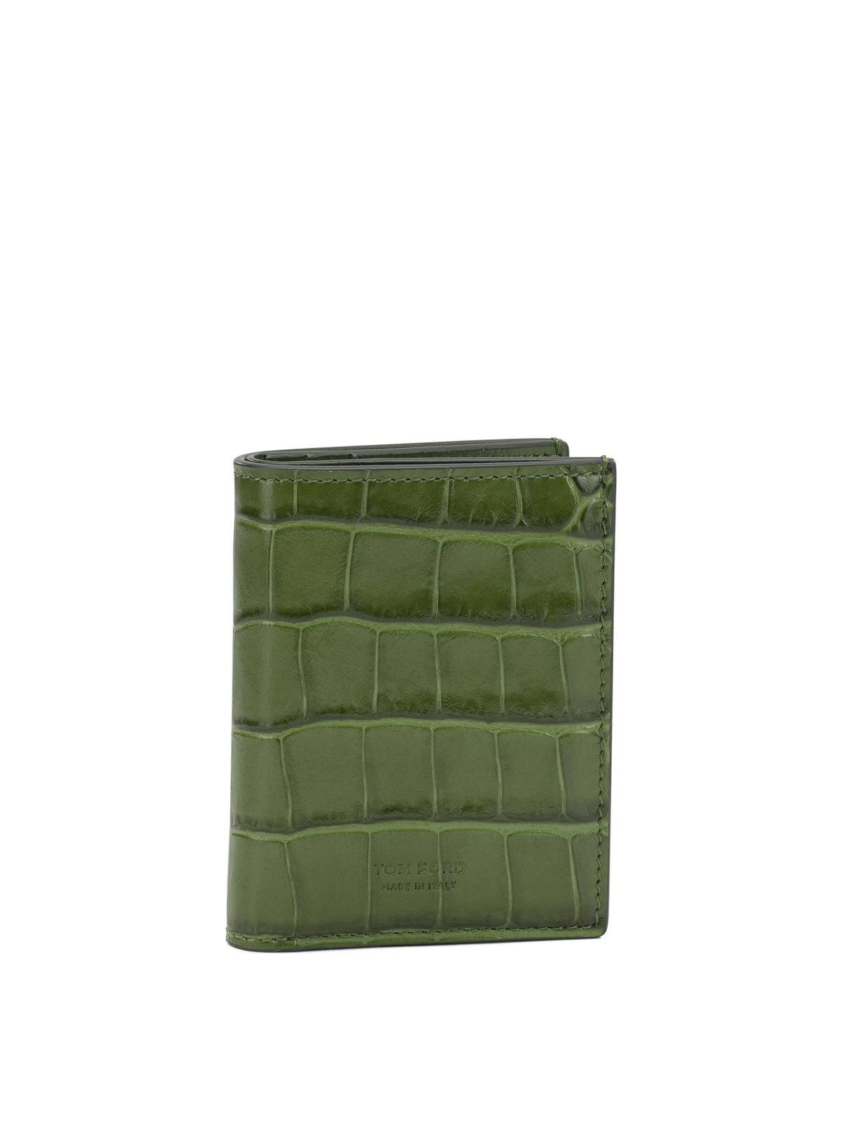 Tom Ford Foldable Crocodile-Print Cardholder