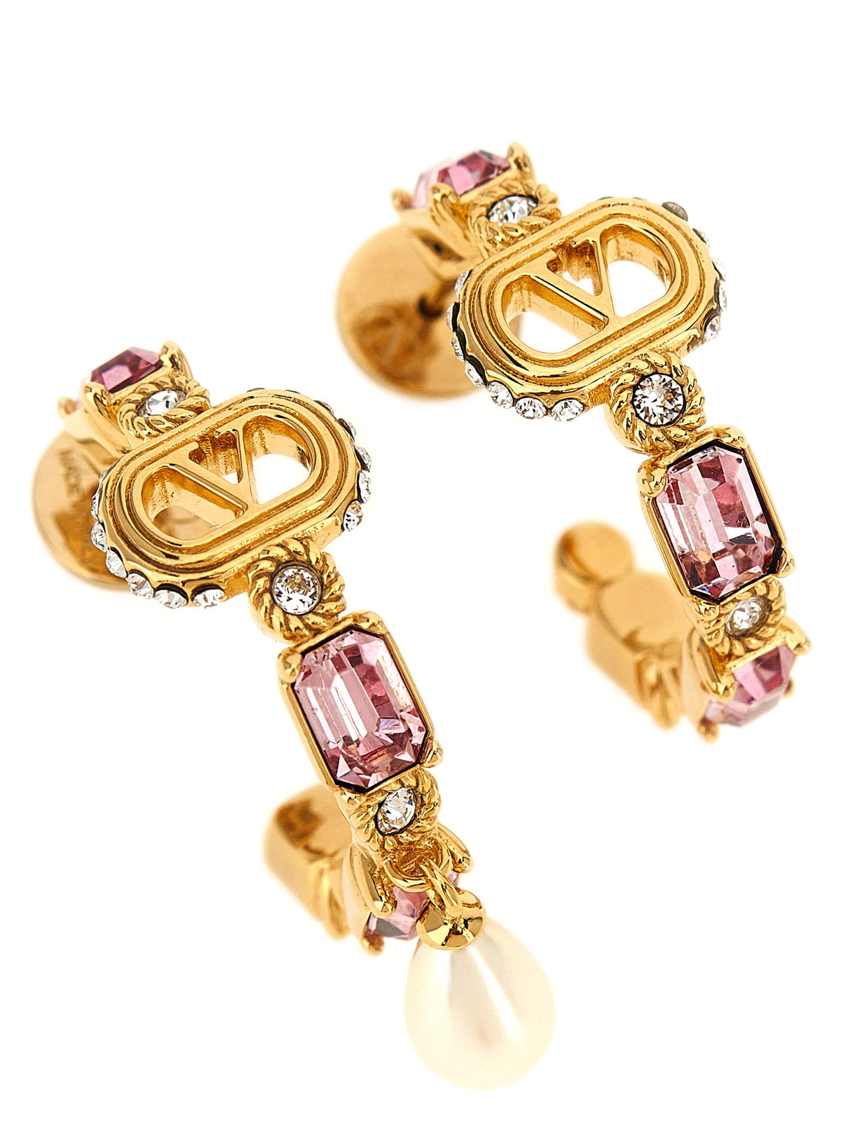 Valentino Garavani Valentino Garavani 'Ovalette' Earrings With Rhinestones
