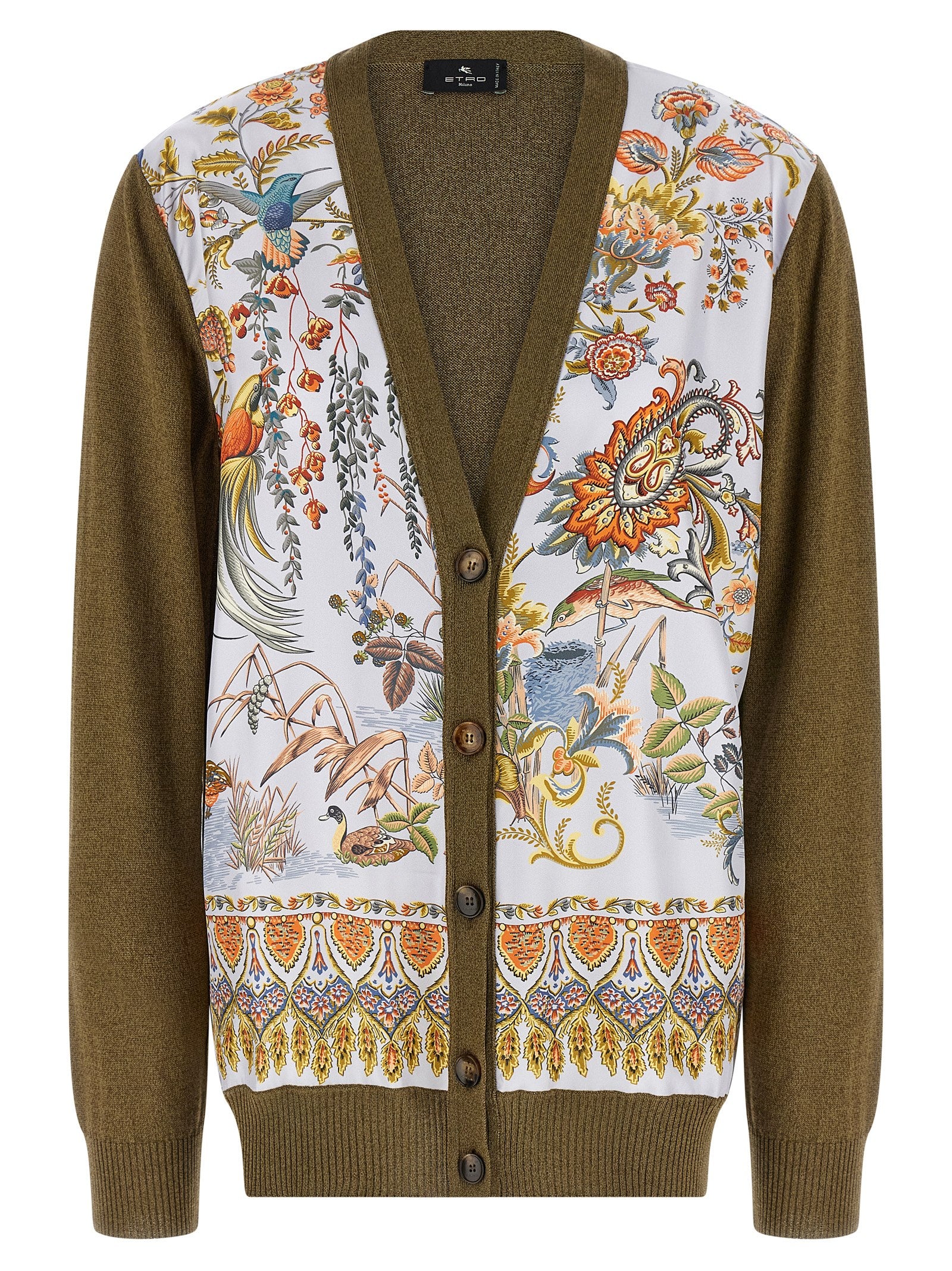 Etro Paisley Silk Insert Cardigan