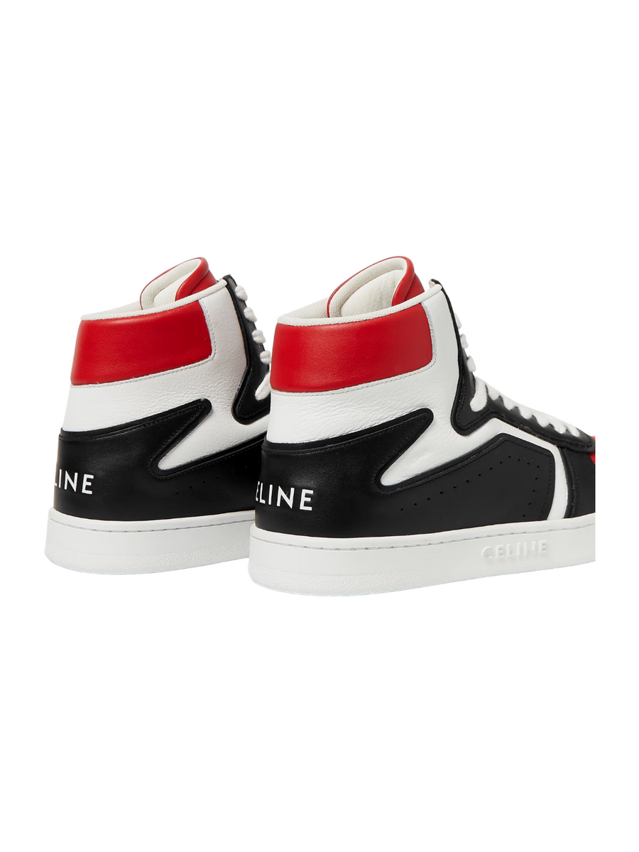 Celine 'Z' Leather High-Top Sneakers Black/Red