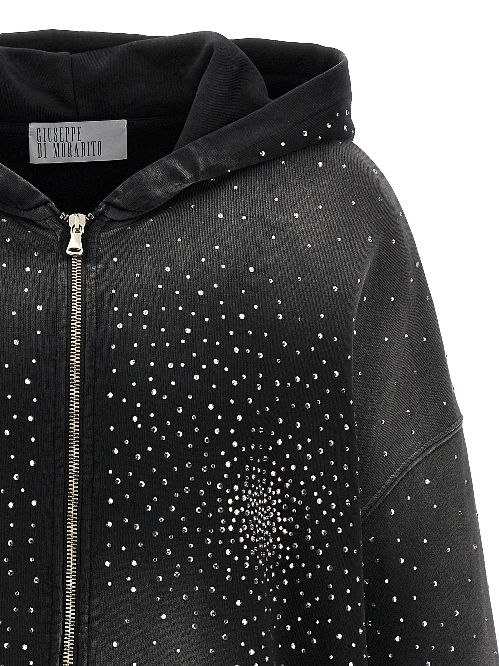 Giuseppe Di Morabito Washed Rhinestone Hoodie