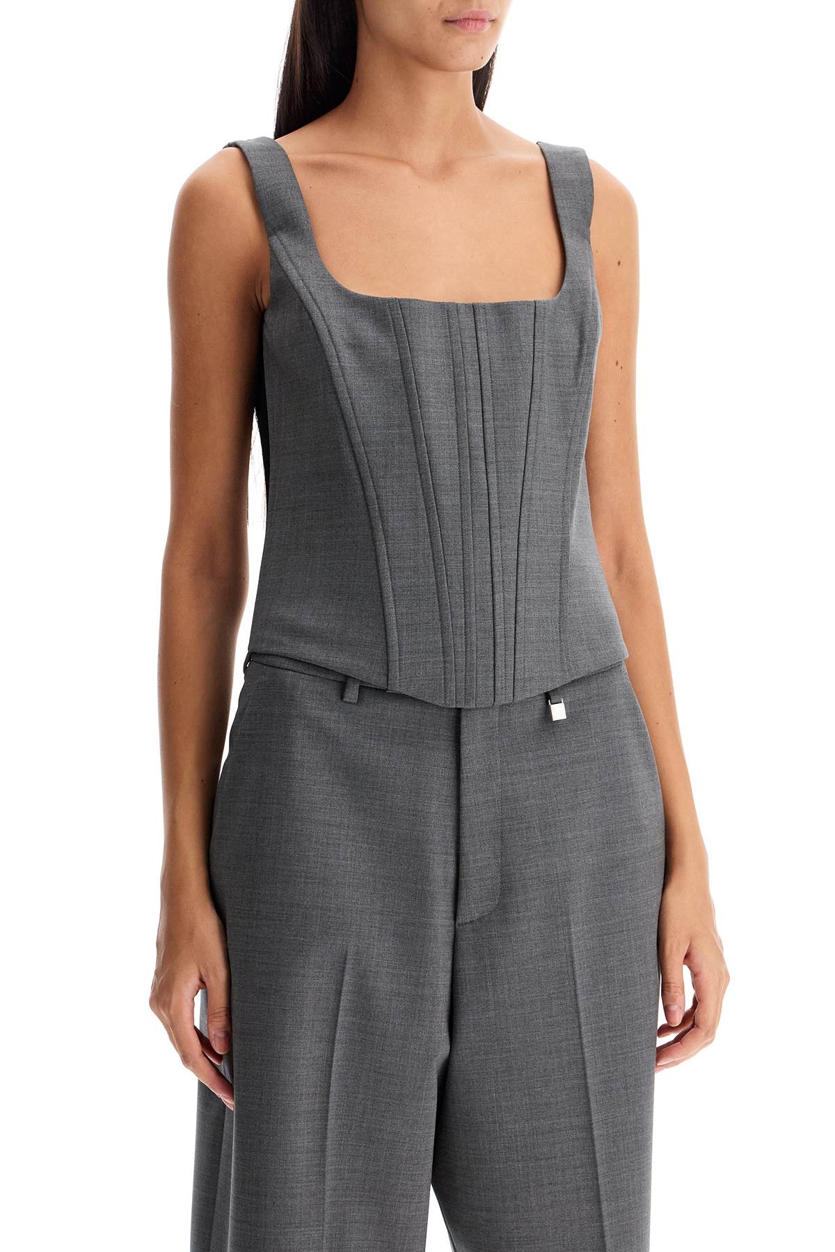 Giuseppe Di Morabito Stretch Wool Corset Top With Nine Words