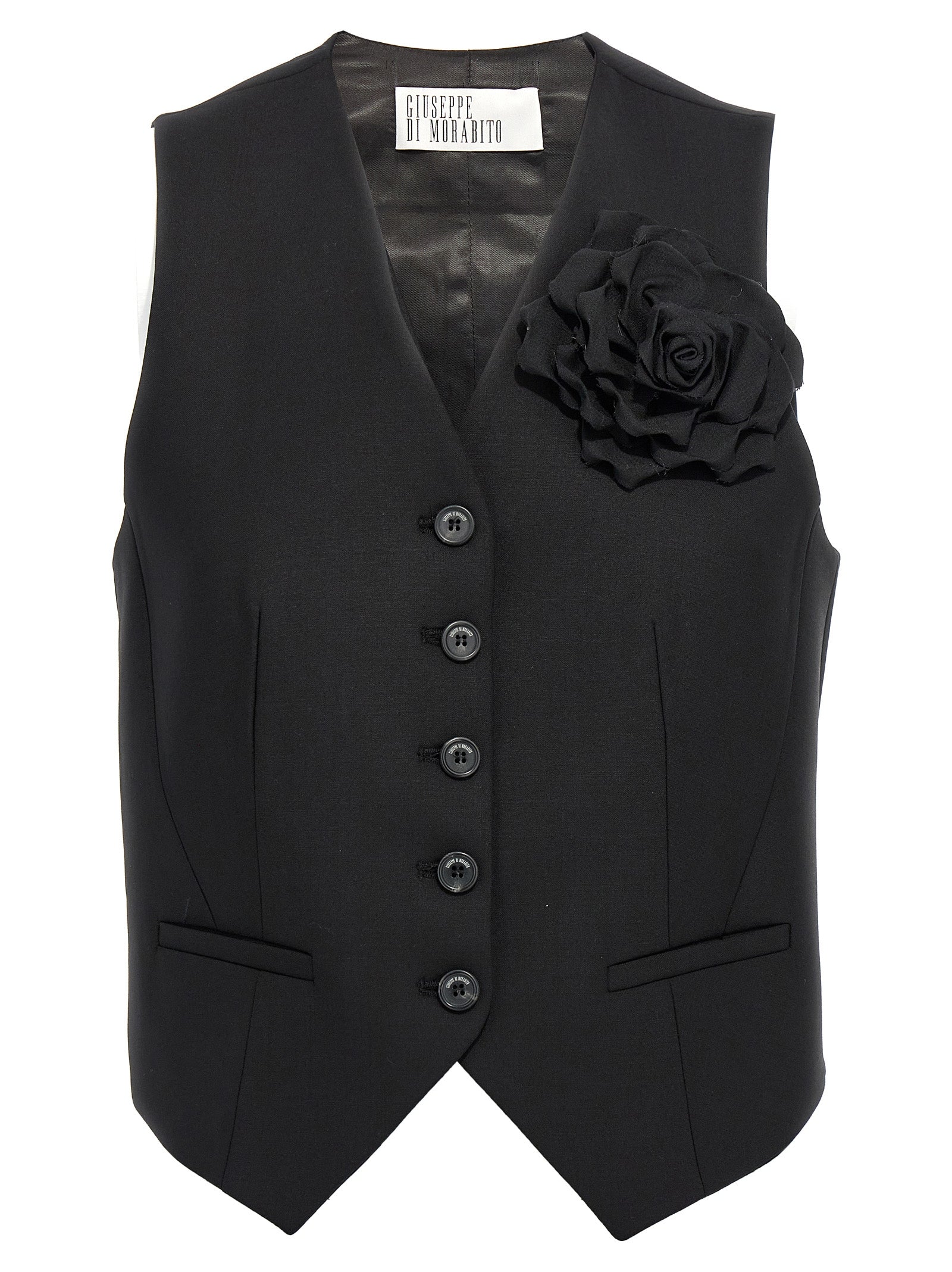 Giuseppe Di Morabito Flower Brooch Wool Vest