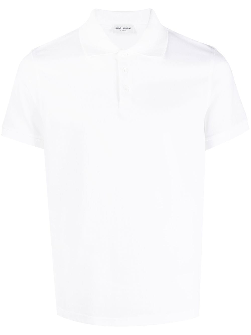 Saint Laurent Cotton Piqué Cassandre Embroidery Polo Shirt