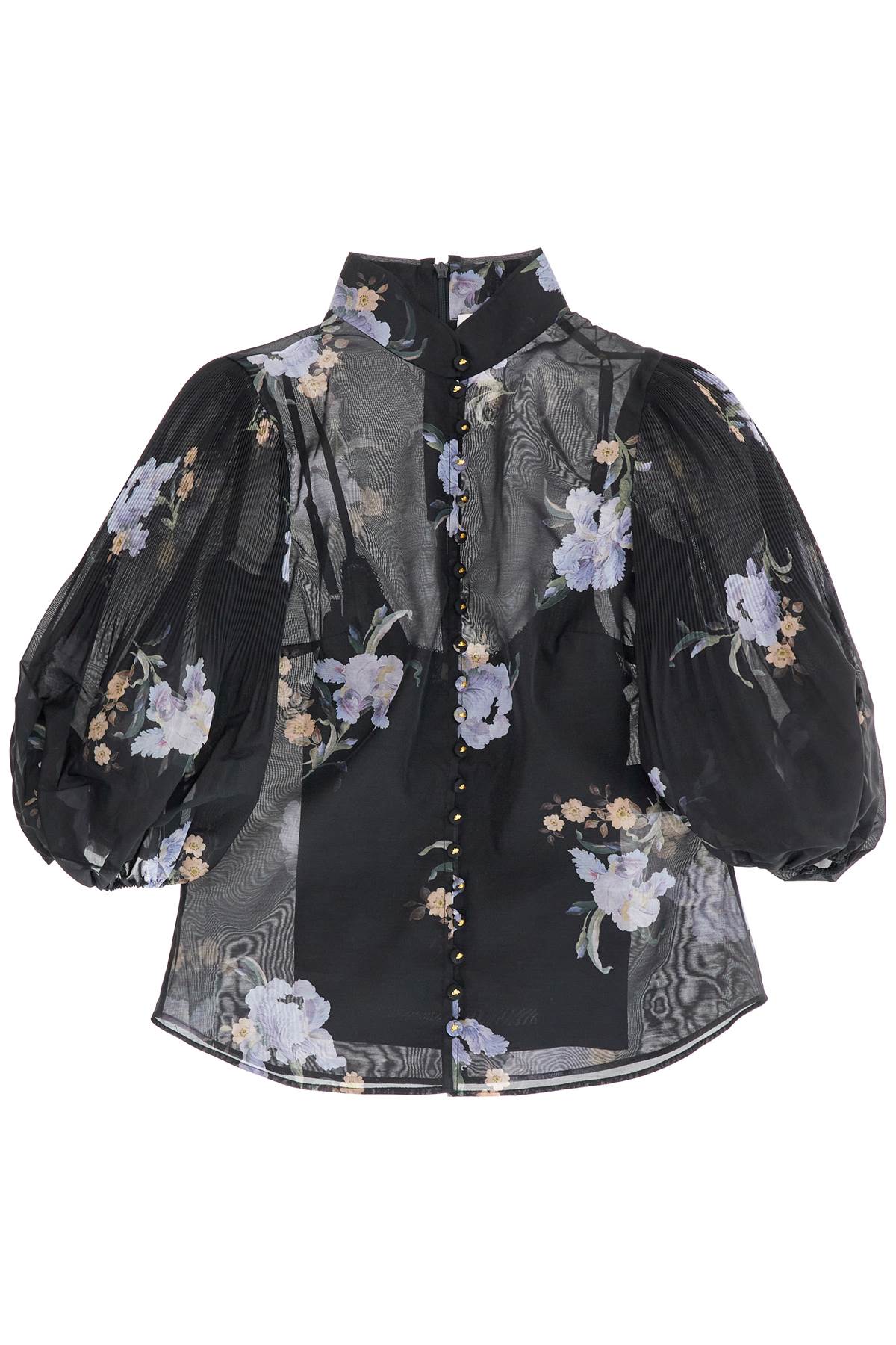 Zimmermann Illustrated Blouse With Pleated Sleeves