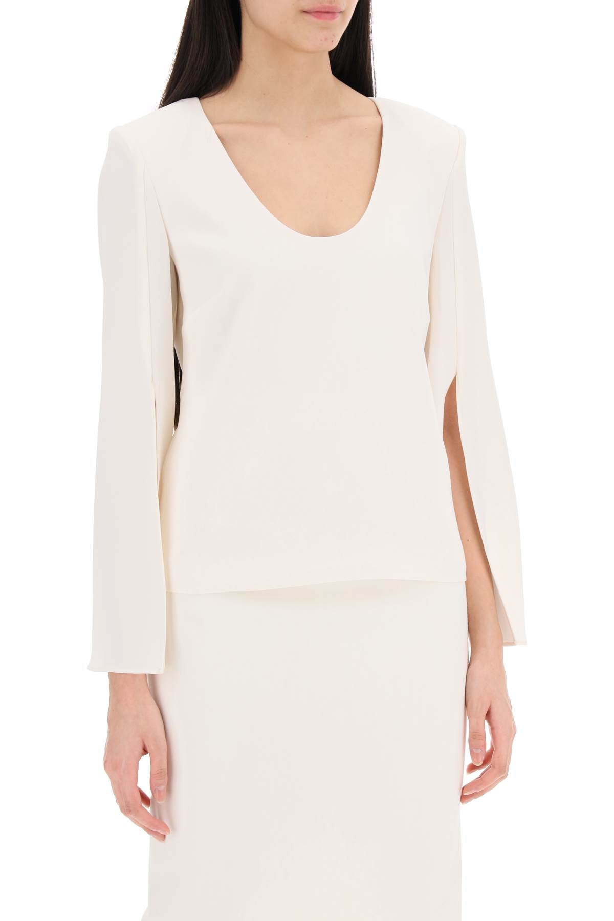 Roland Mouret Cady Top With Flared Sleeve