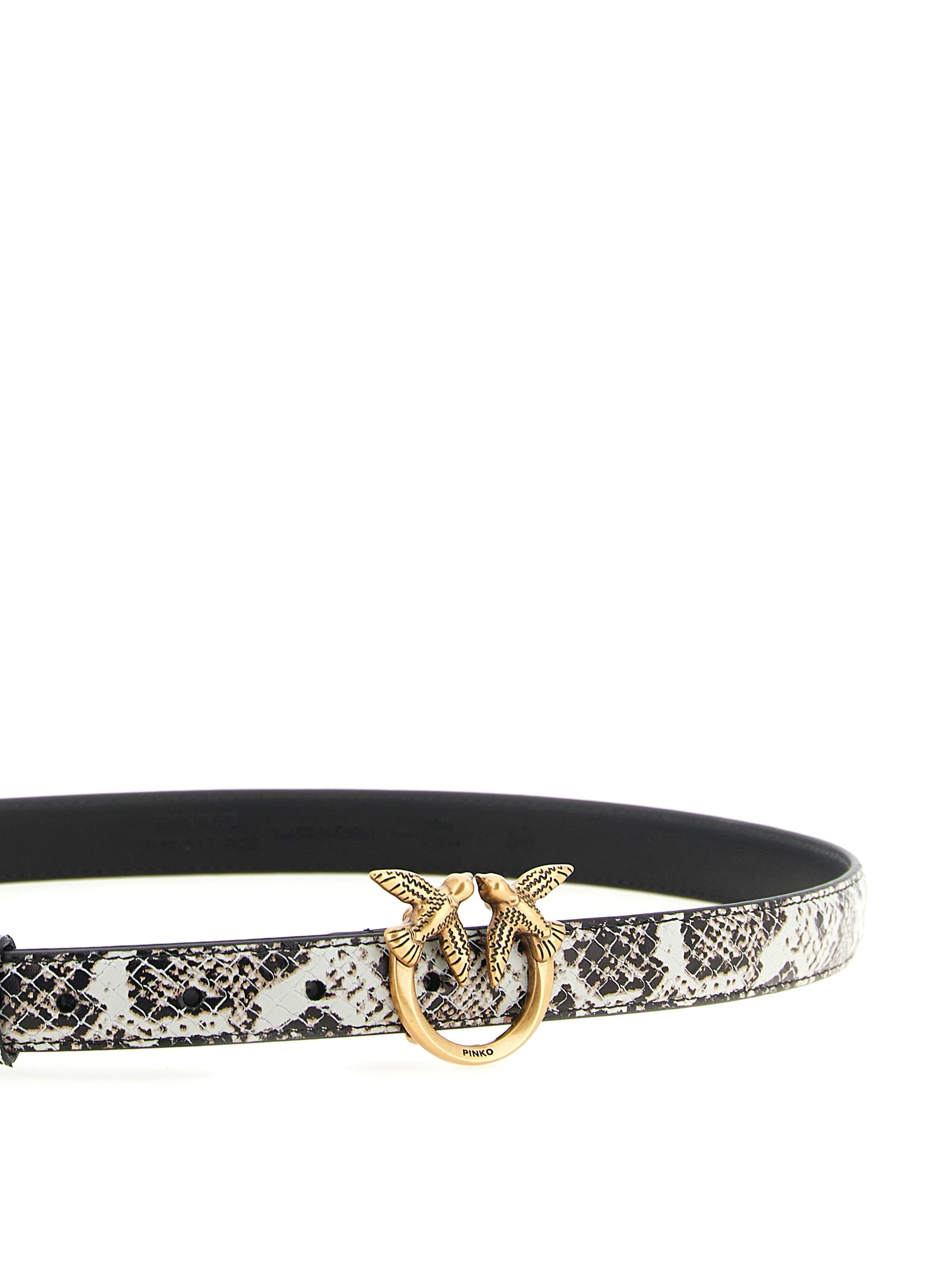 Pinko Python Print Leather Belt
