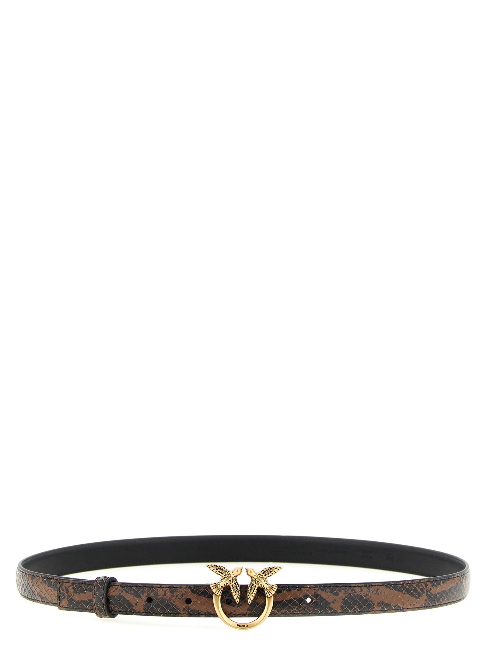 Pinko Python Print Leather Belt