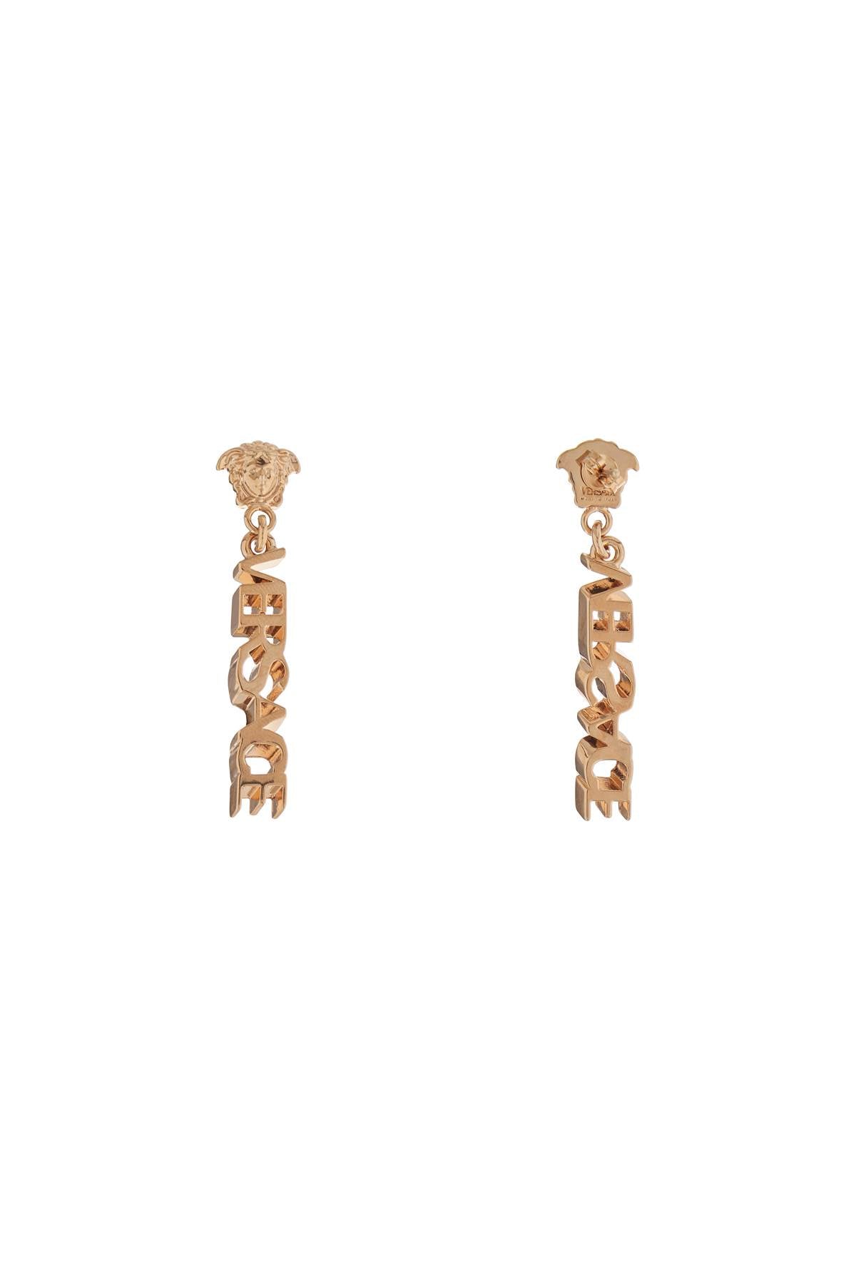 Versace Gold Metal Lion Head Earrings With Three-Dimensional Effect