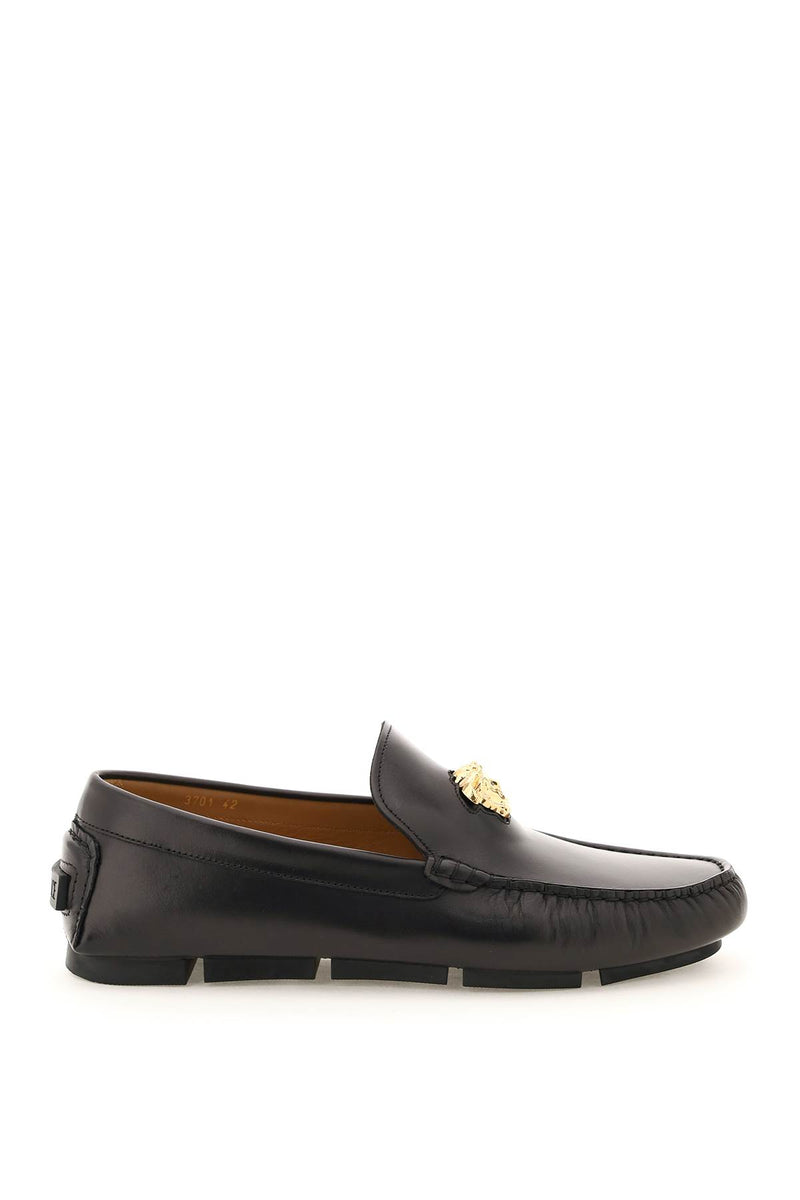 Versace La Medusa Leather Loafers Black