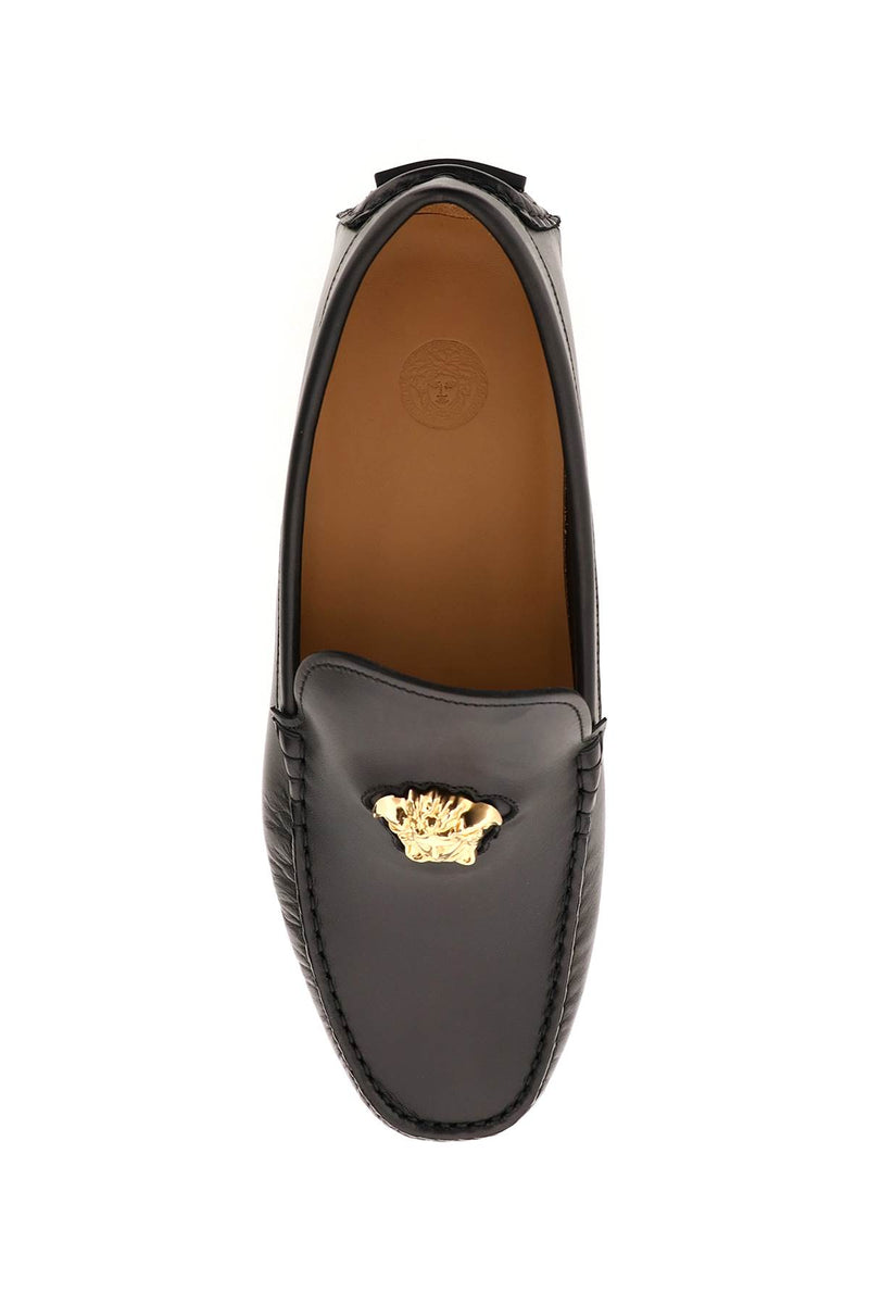 Versace La Medusa Leather Loafers Black