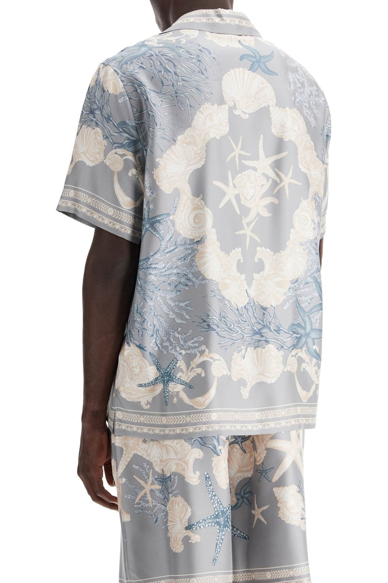 Versace Baroque Printed Silk Bowling Shirt Set For The Grey