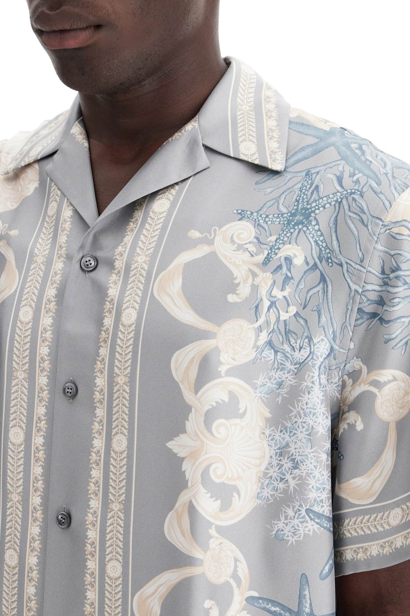 Versace Baroque Printed Silk Bowling Shirt Set For The Grey