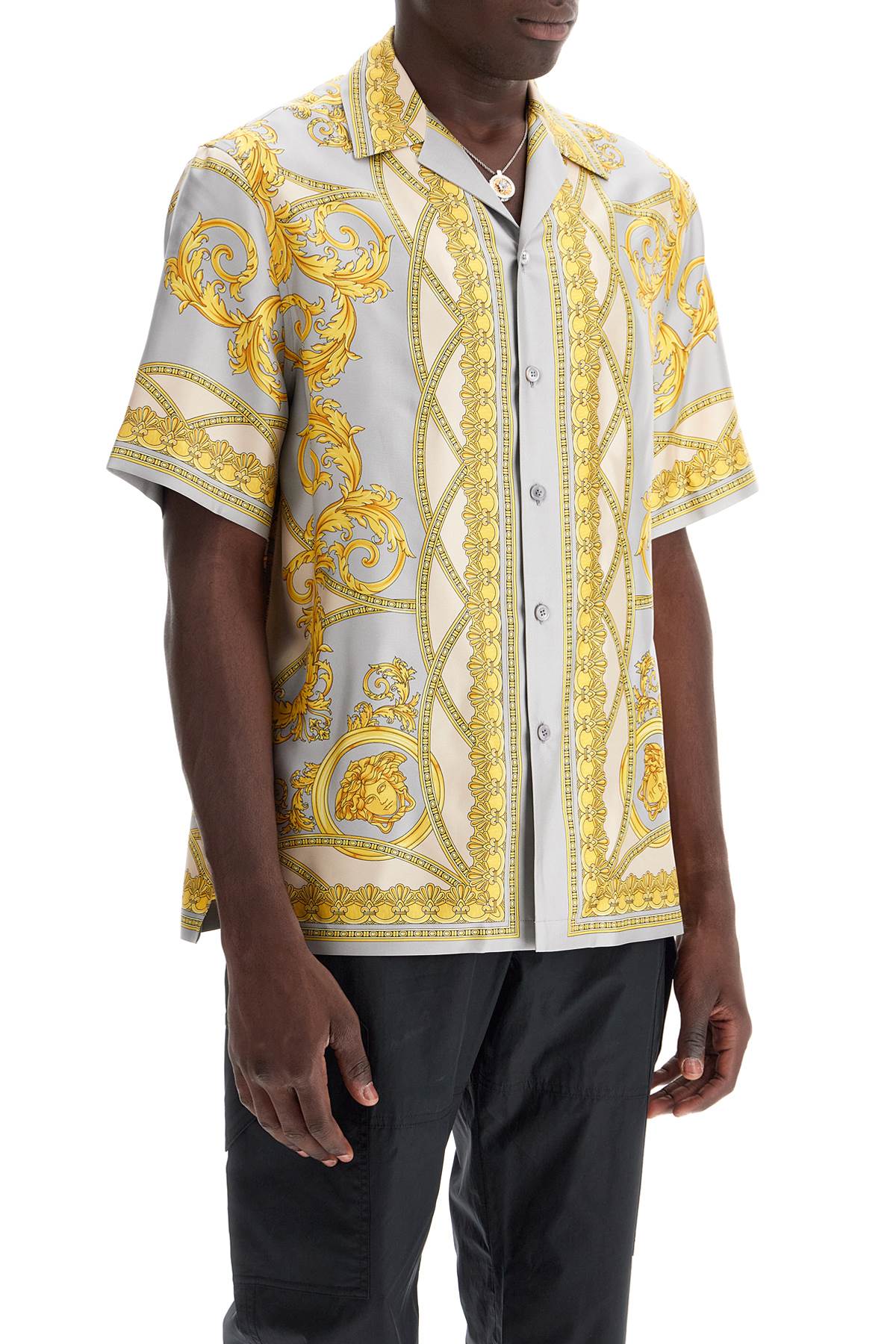 Versace 'Printed Silk Bowling Shirt From The Gods' Collection