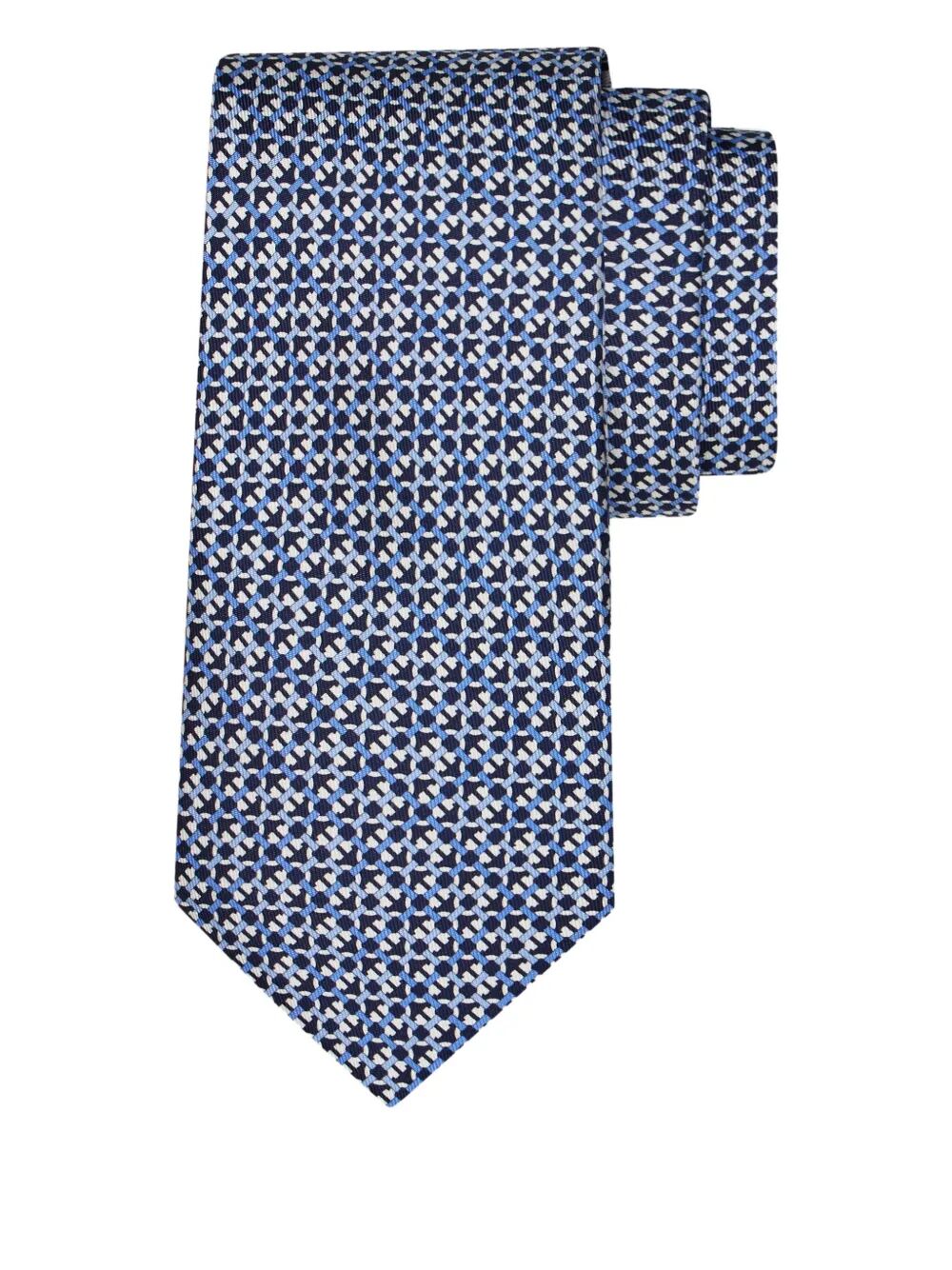 Ferragamo Anteo Gancini Print Silk Tie