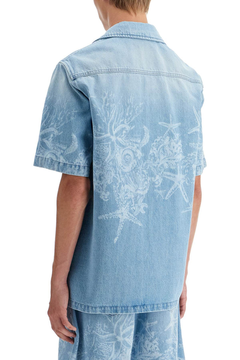 Versace Barocco Sea Denim Shirt Blue