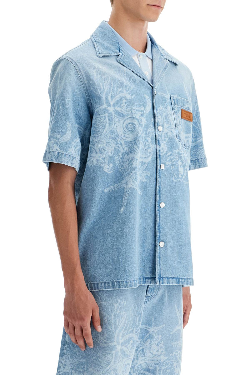 Versace Barocco Sea Denim Shirt Blue