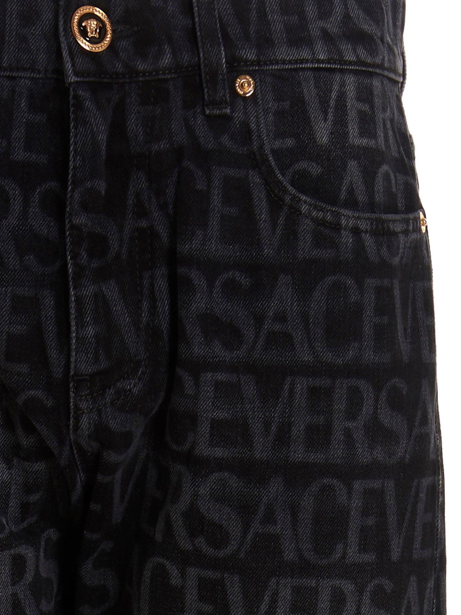 Versace Logo Print Jeans