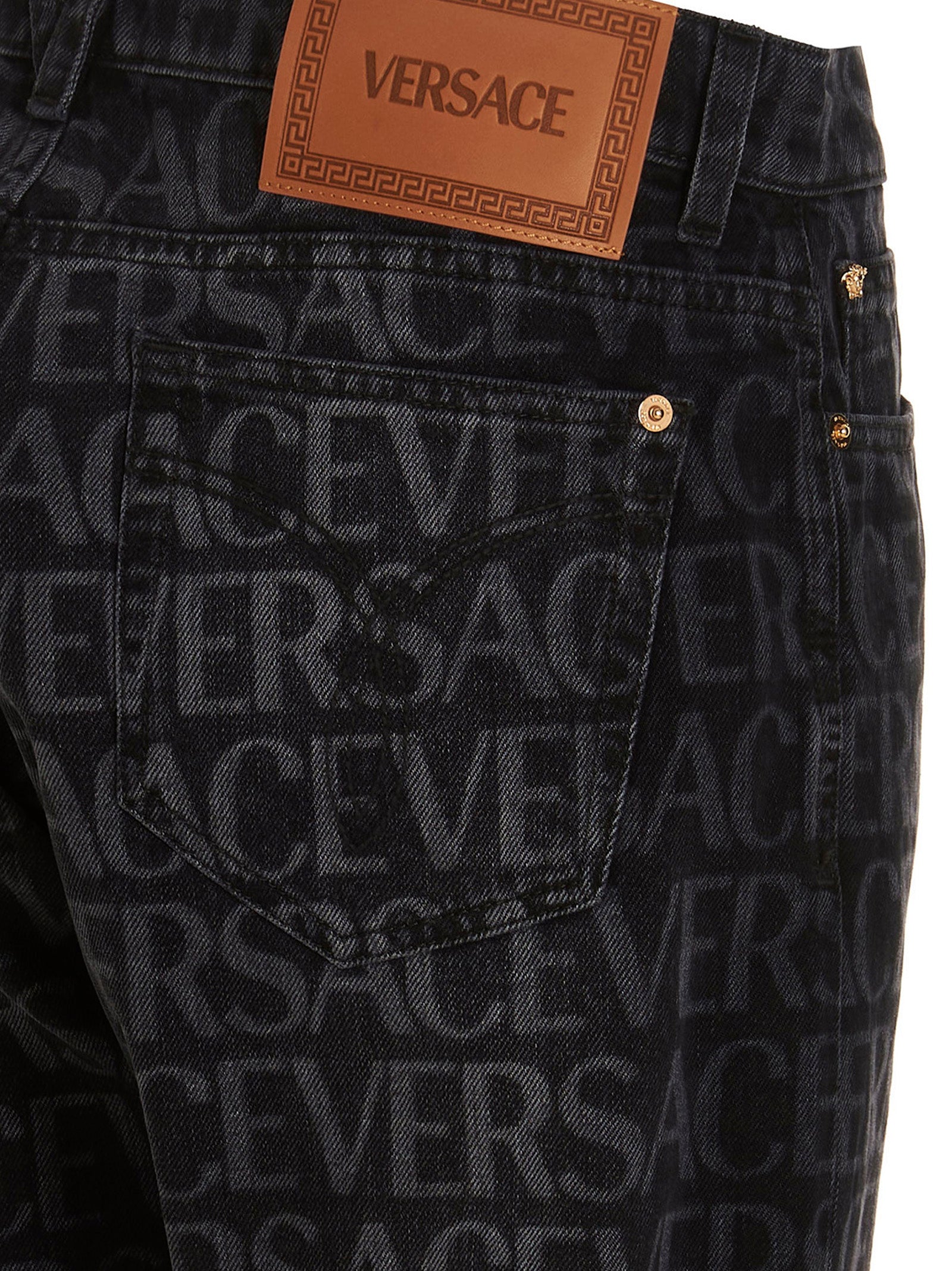 Versace Logo Print Jeans