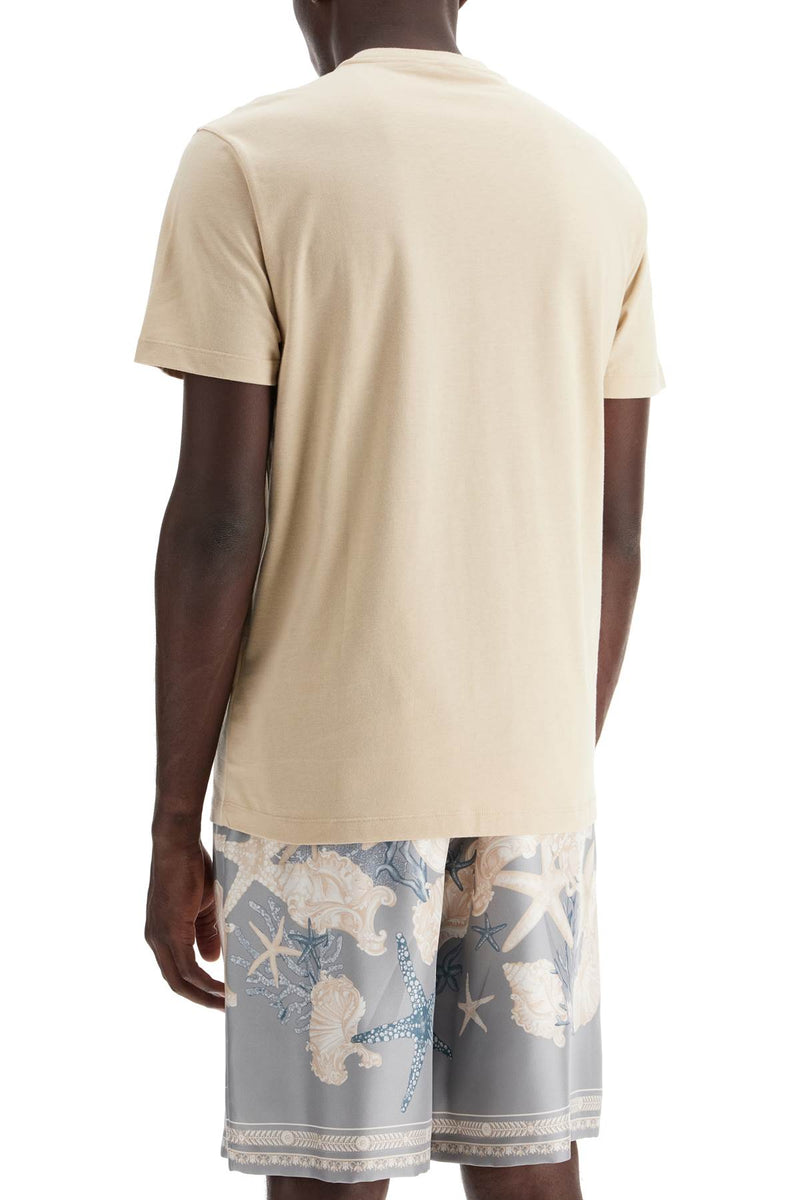 Versace Medusa Embroidered T-Shirt Beige