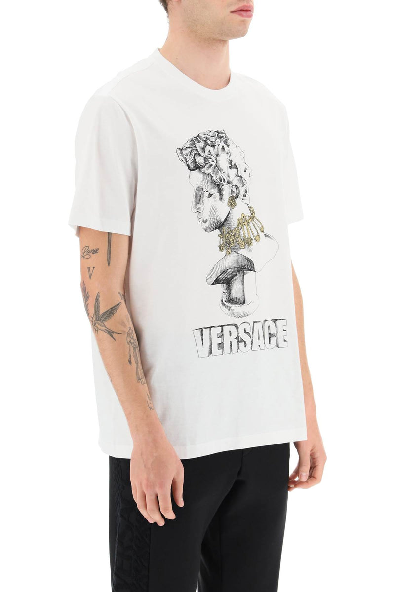 Versace Mitchel Fit Printed T-Shirt White