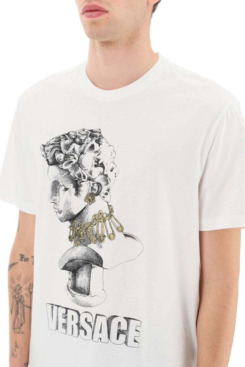 Versace Mitchel Fit Printed T-Shirt White