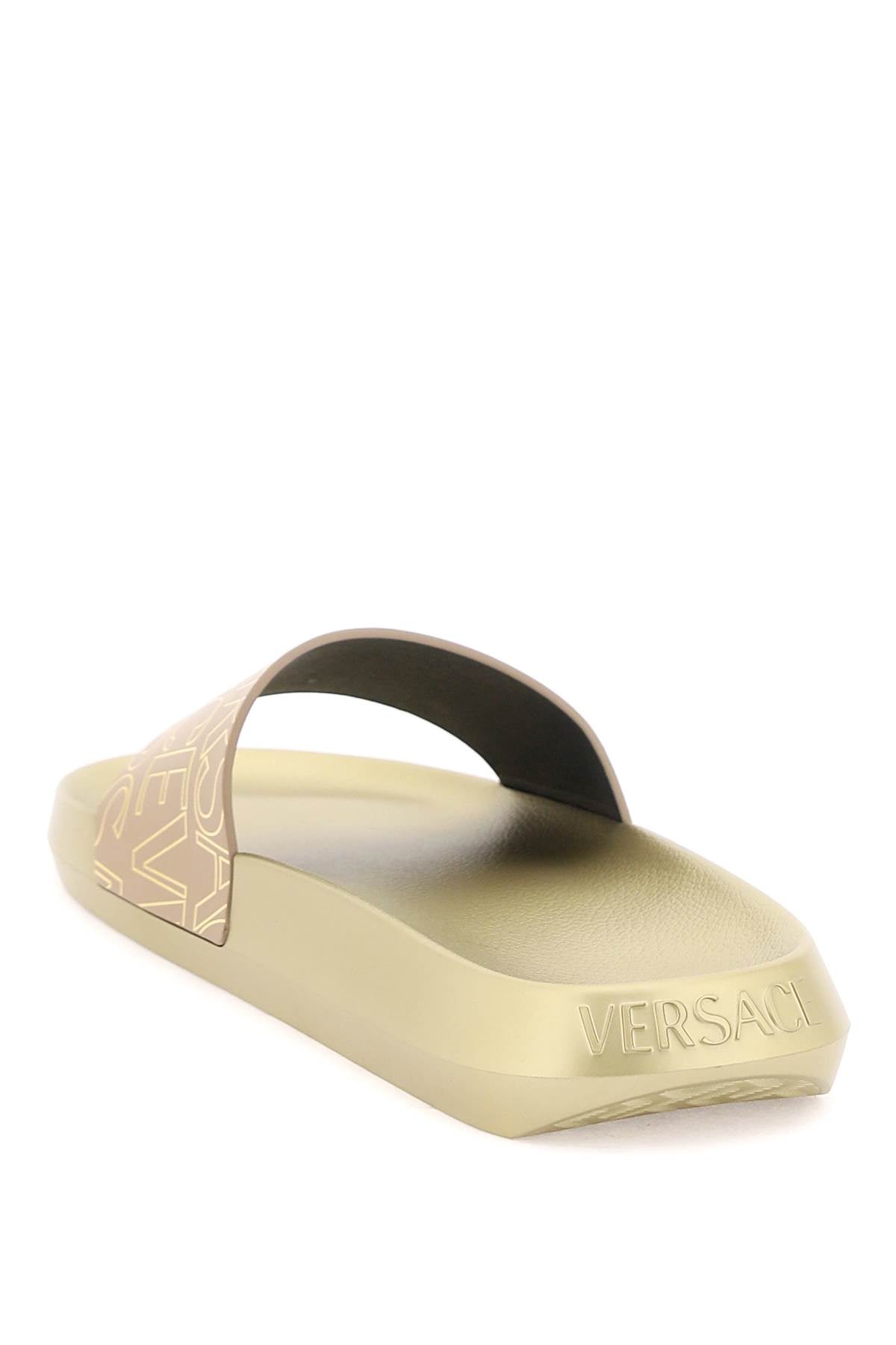 Versace Versace Allover Slides Golden