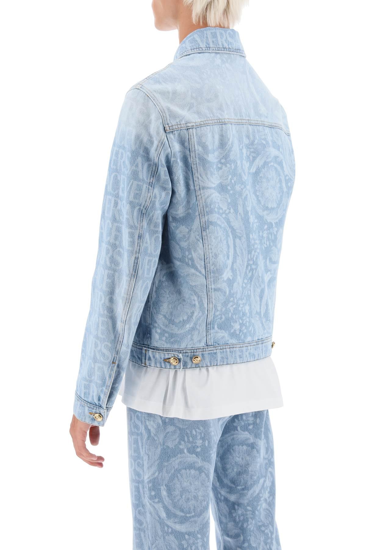 Versace Versace Allover Denim Jacket Blue