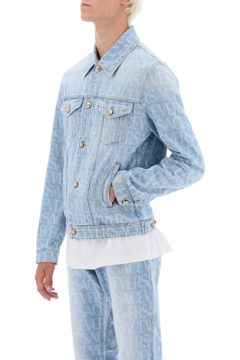 Versace Versace Allover Denim Jacket Blue